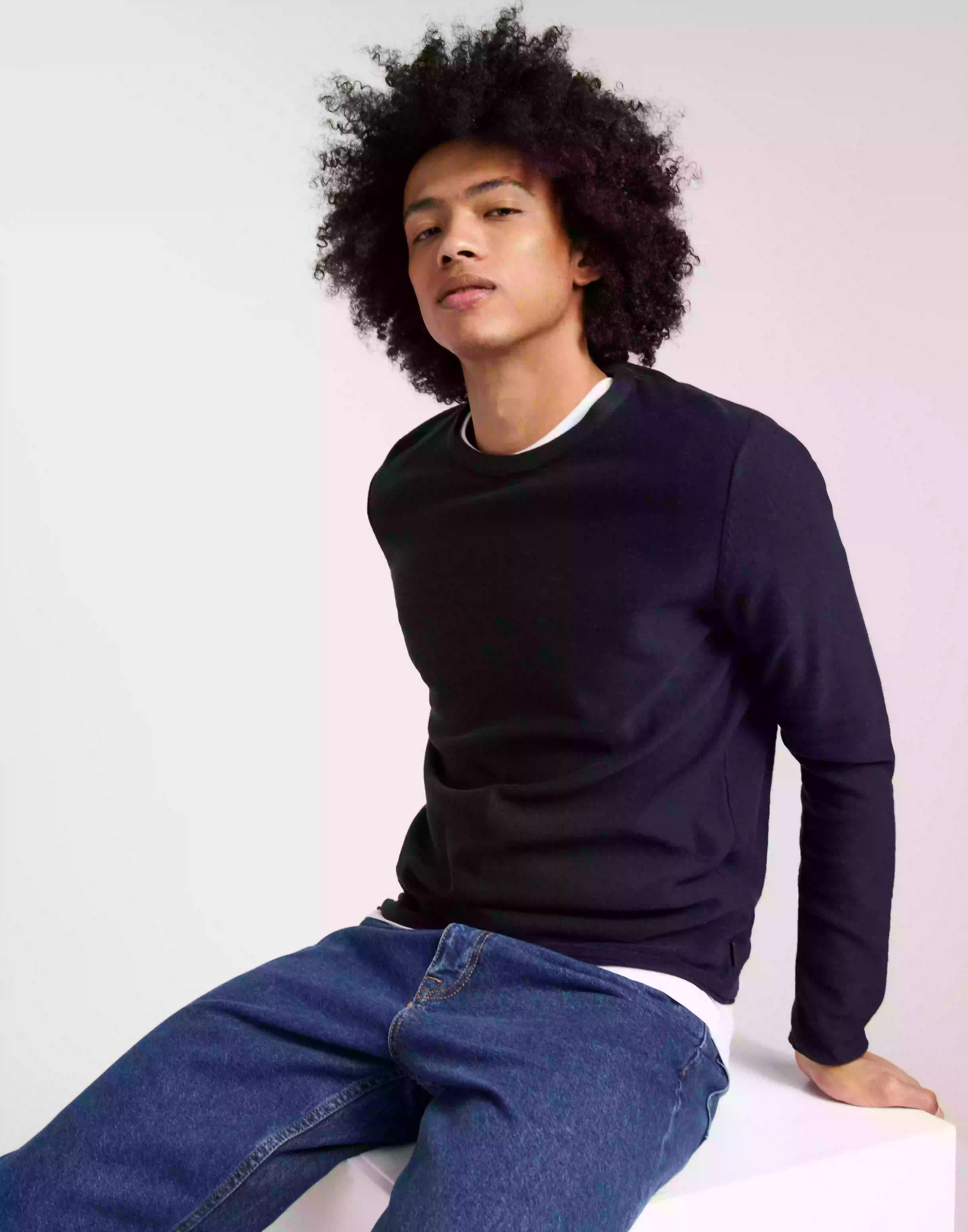 Jack & Jones Jjesummer Linen Knit Crew Neck Sn Stickade tröjor Navy Blazer