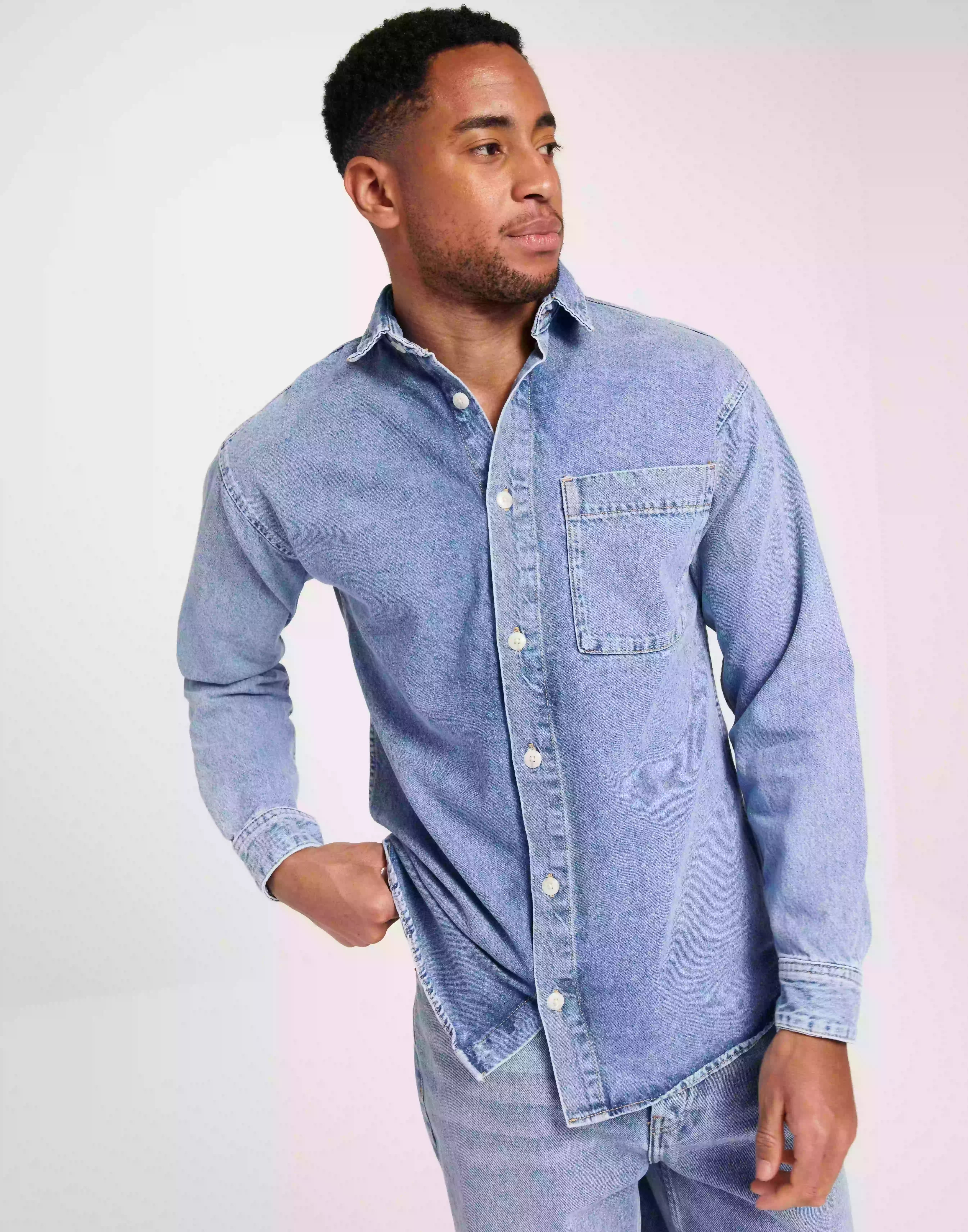 Jack & Jones Jjicreek Jjshirt Aa 099 Noos Jeansskjortor Light Blue Denim