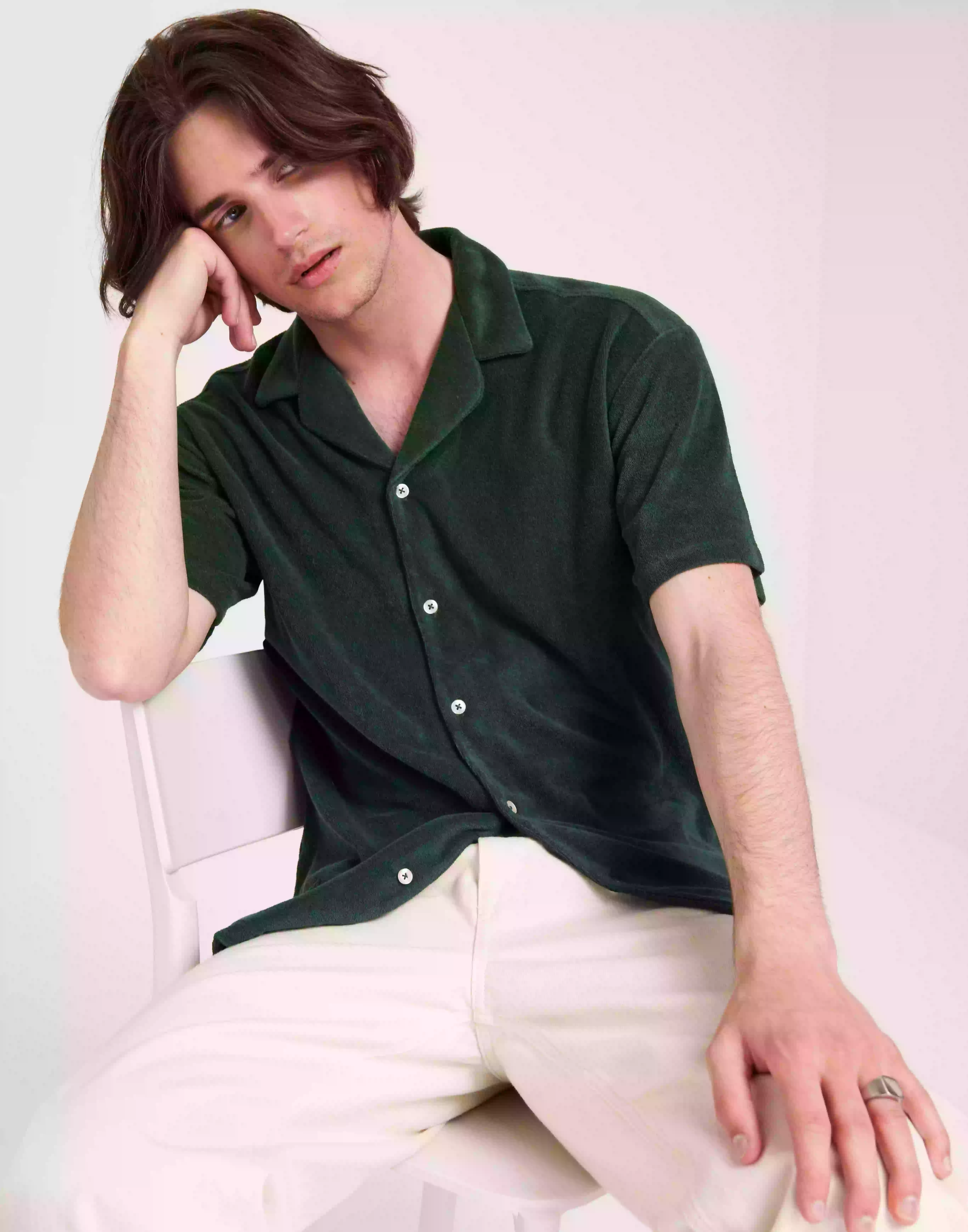 Jack & Jones Jorterry Resort Shirt EX1 23 Kortärmade skjortor Trekking Green Relaxed