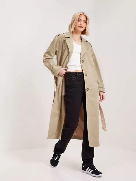 Together Stone Longline Trench Coat