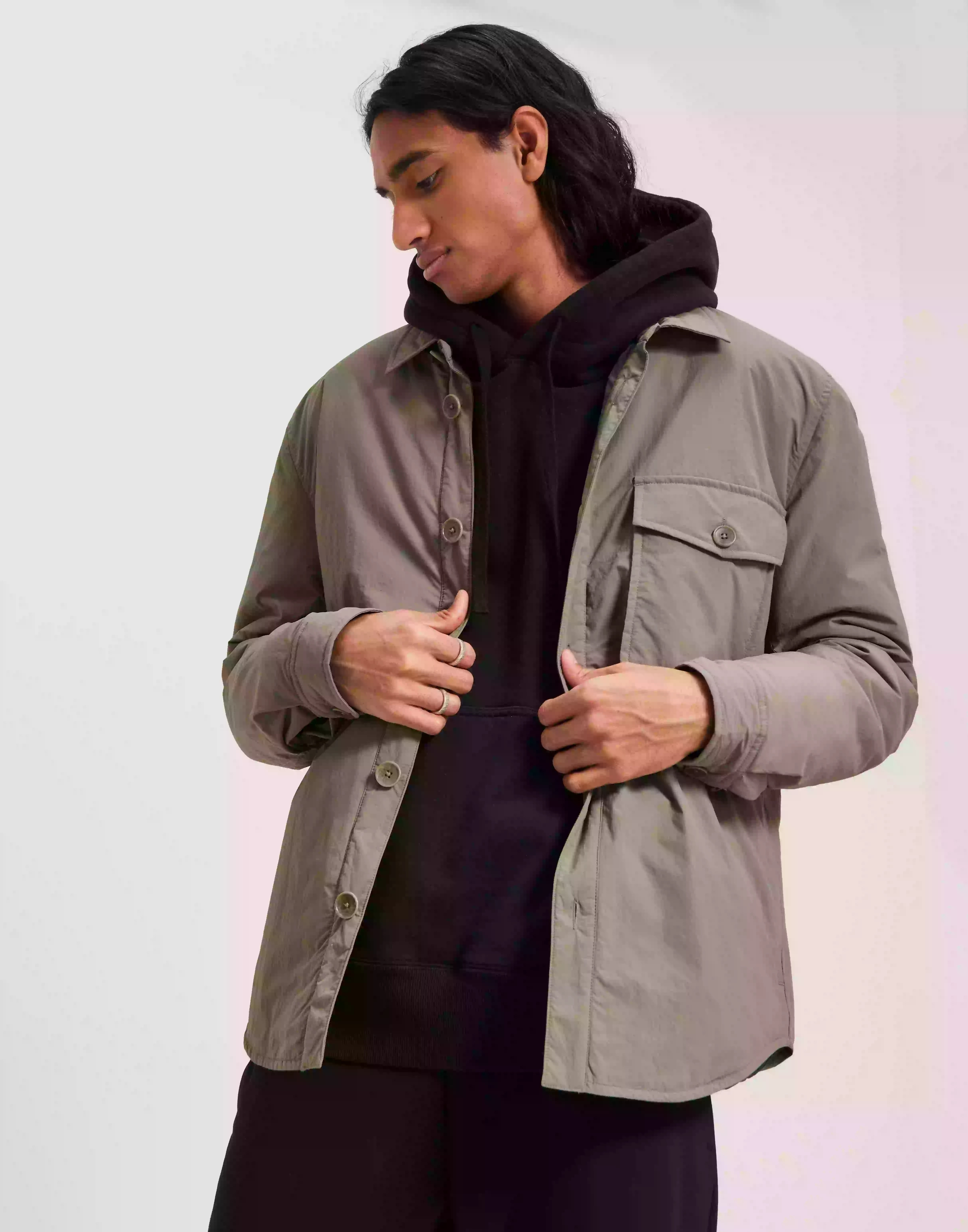 Selected Homme Slhhamish Padded Overshirt W Vårjackor & Höstjackor Vetiver
