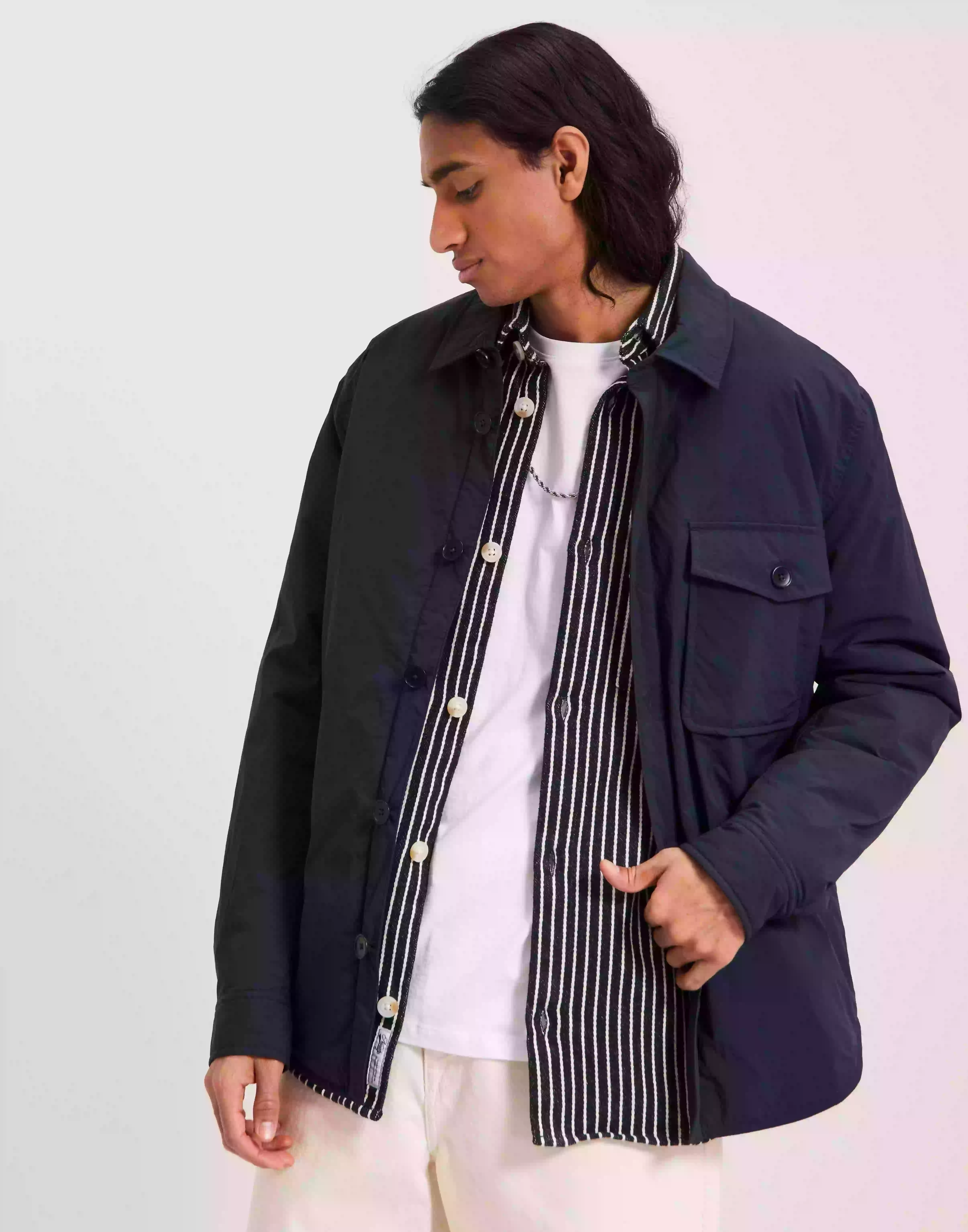 Selected Homme Slhhamish Padded Overshirt W Vårjackor & Höstjackor Sky Captain