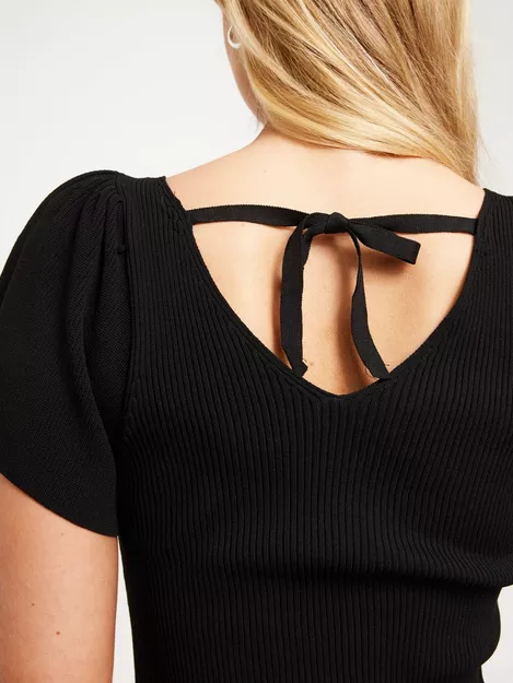 Buy Only ONLLEELO S/S V-NECK DRESS KNT NOOS - Black