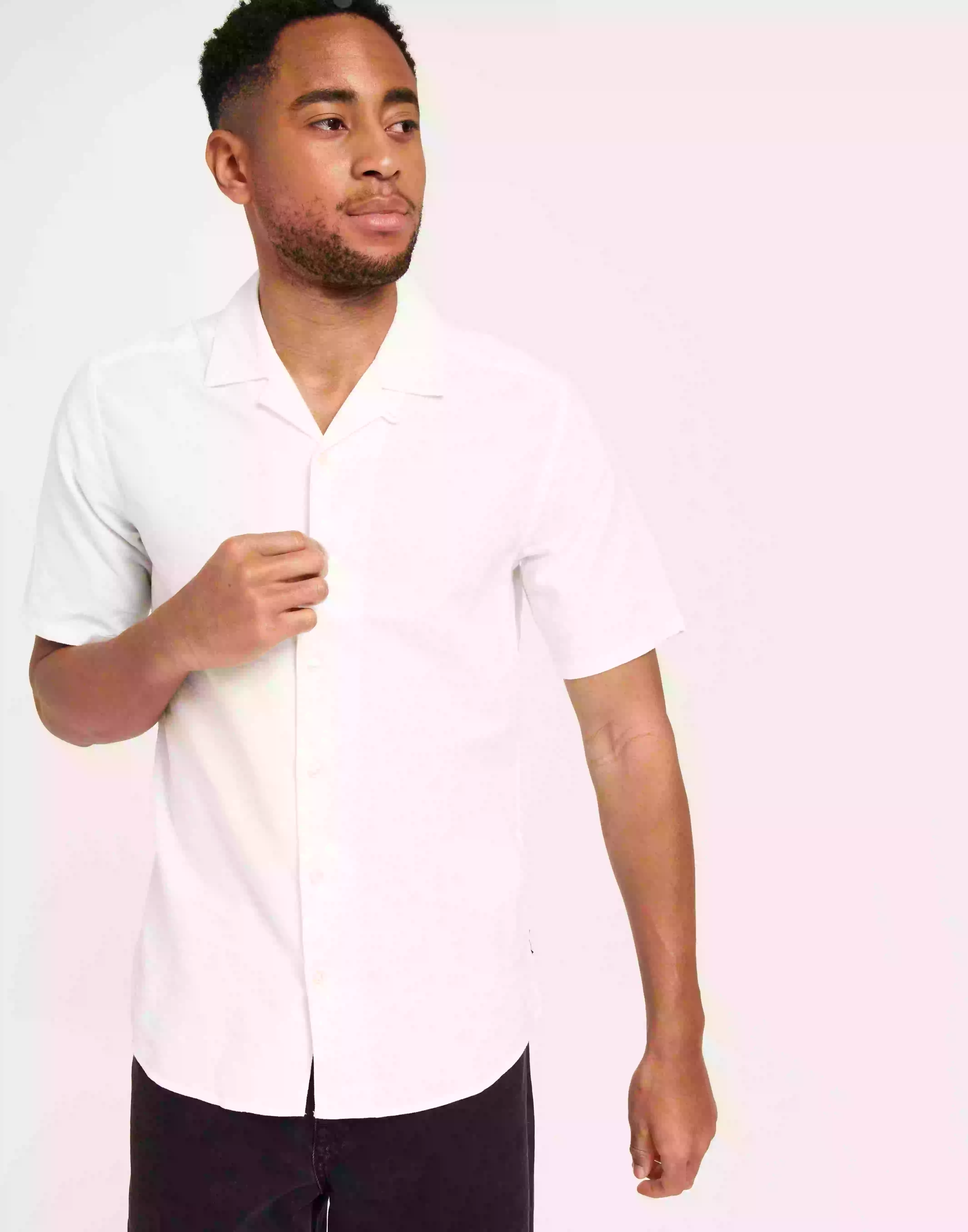 Only & Sons Onscaiden Ss Solid Resort Linen Shi Kortärmade skjortor White