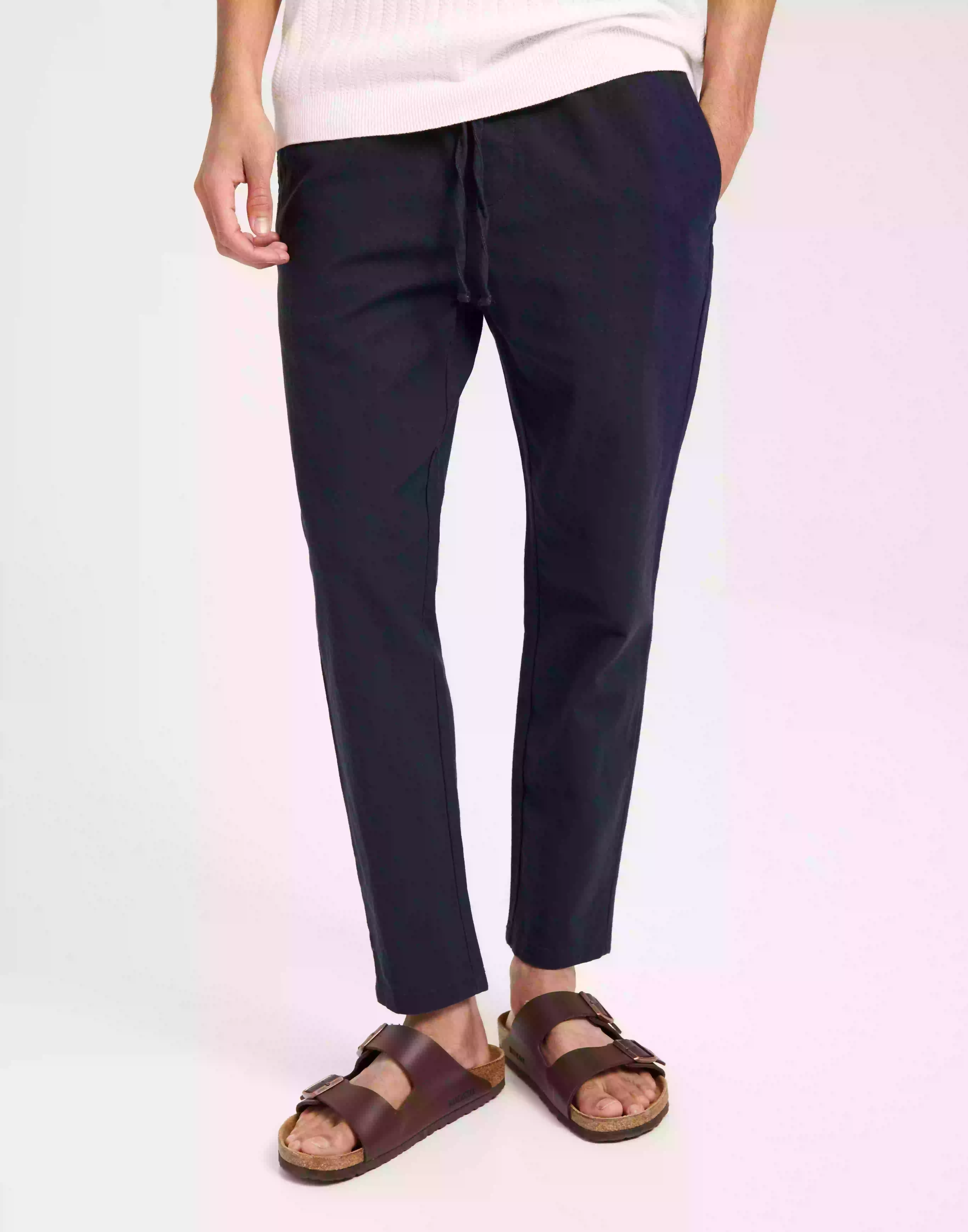 Only & Sons Onslinus Crop 0007 Cot Lin Pnt Noos Linnebyxor Dark Navy