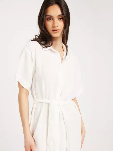Buy Vero Moda VMNATALI NIA 2/4 CALF SHIRT DRESS W - Snow White