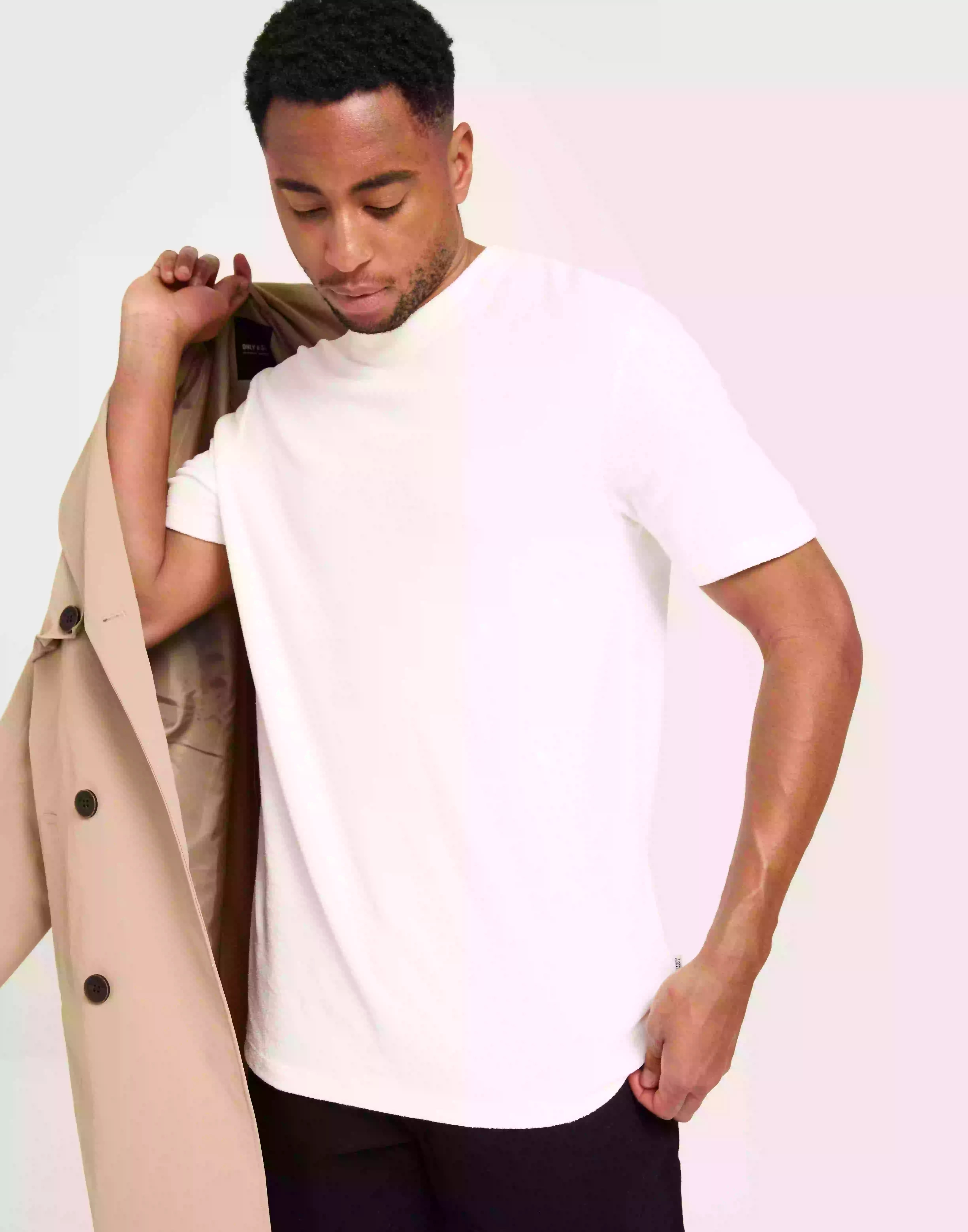 Selected Homme Slhrelax-Terry Ss Tee Ex T-Shirts & Linnen Egret