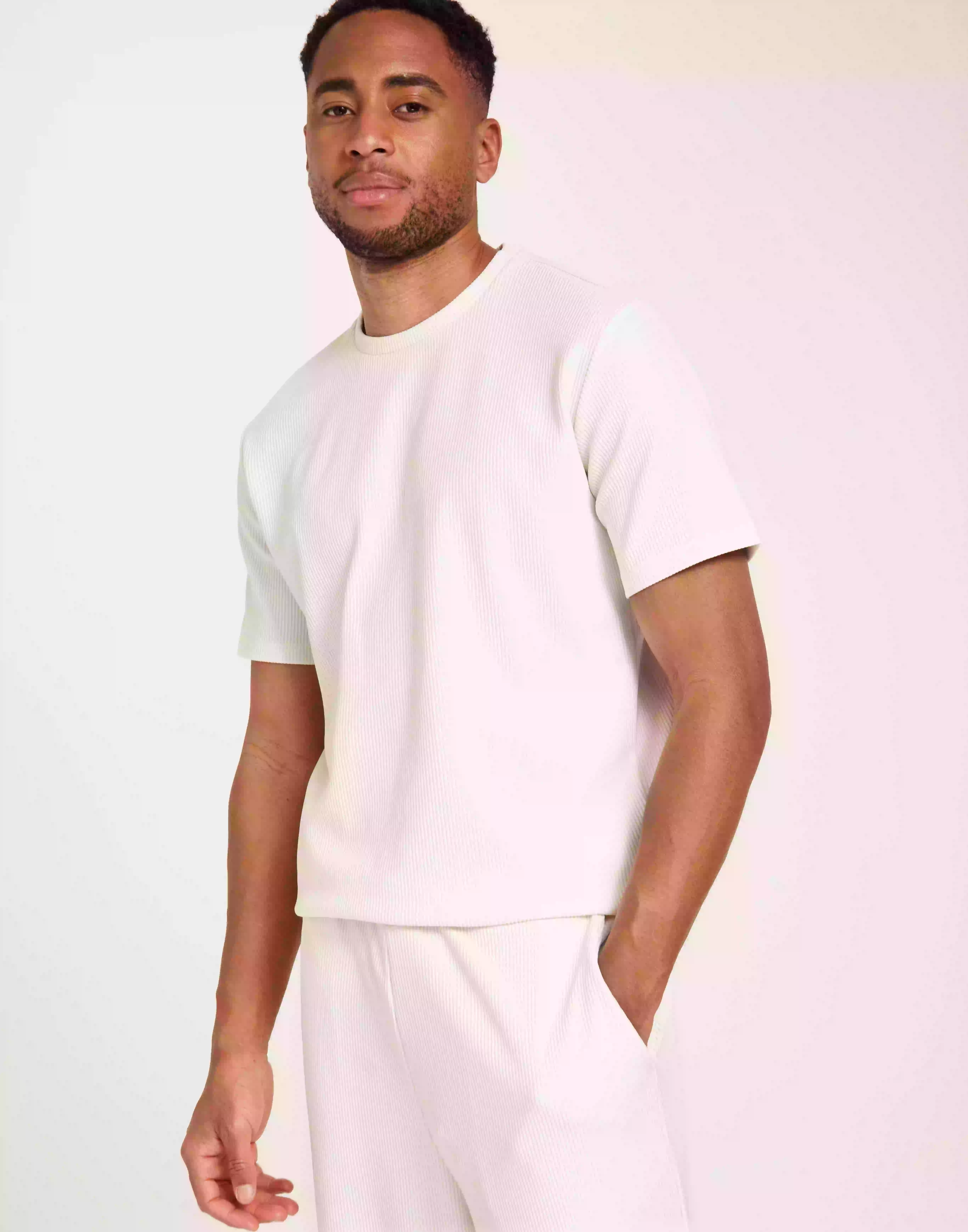 Selected Homme Slhrelax-Plisse Tee Ex T-Shirts & Linnen Egret