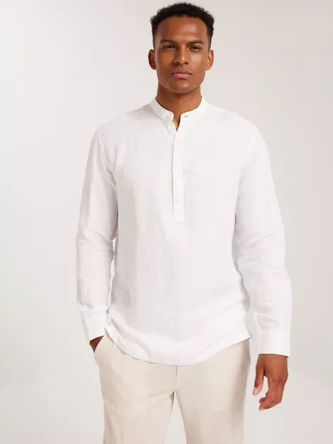 Køb Selected Homme SLHREGRICK-LINEN SHIRT LS TUNICA W - Bright White |  NLYMAN