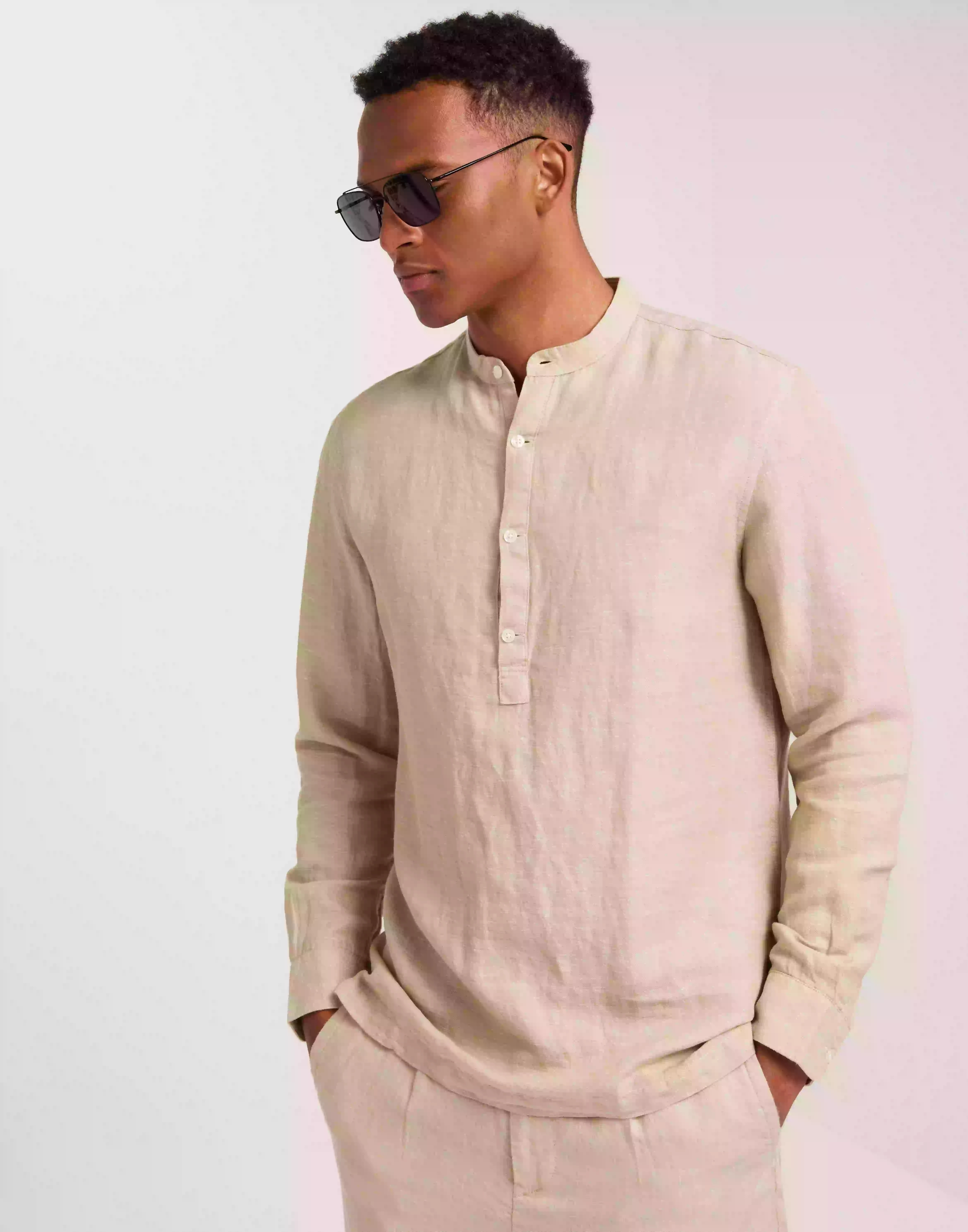 Selected Homme Slhregrick-Linen Shirt Ls Tunica W Linneskjortor Incense