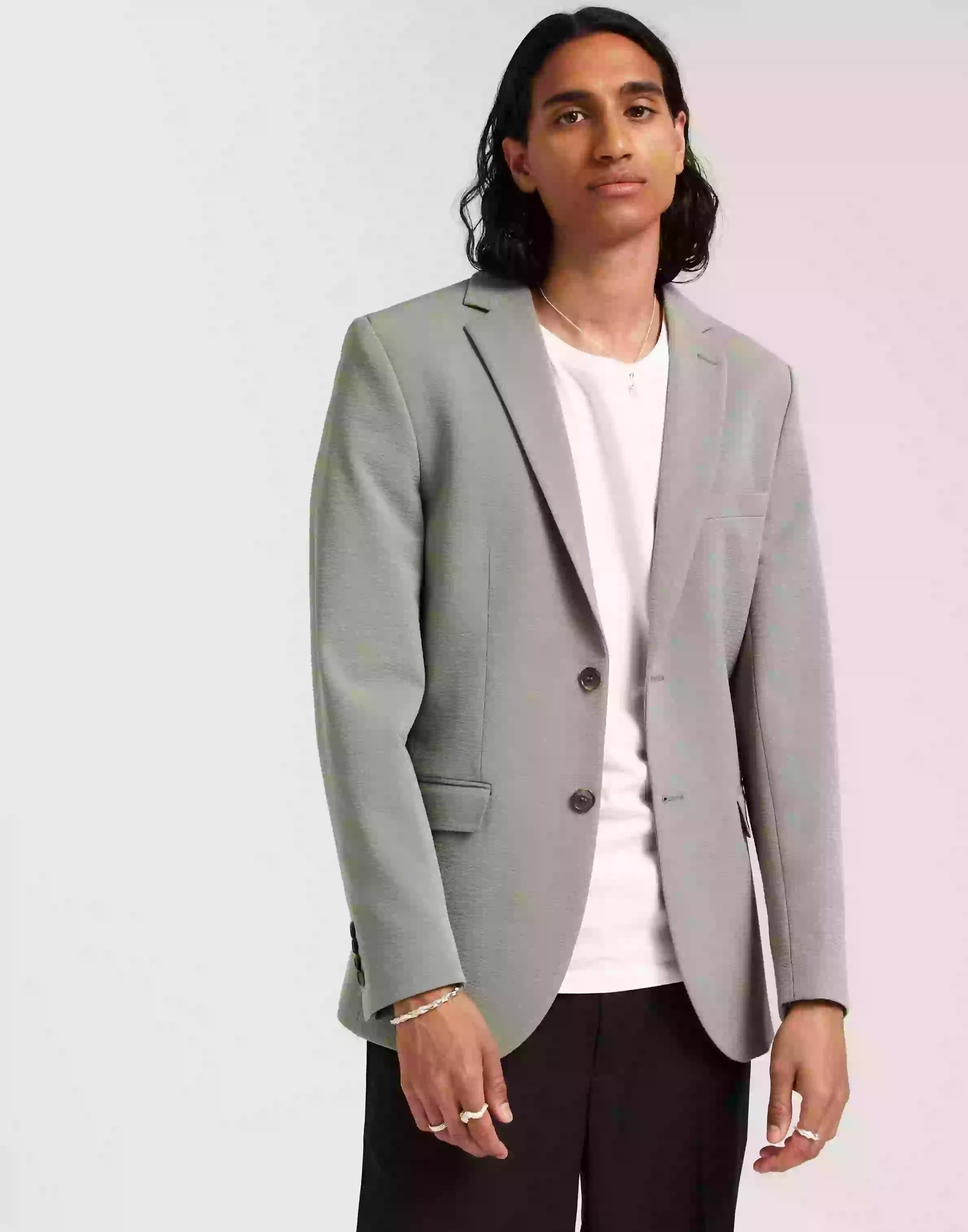 Selected Homme Slhslim-Corby Seersucker Blz Flex B Kavajer Desert Sage