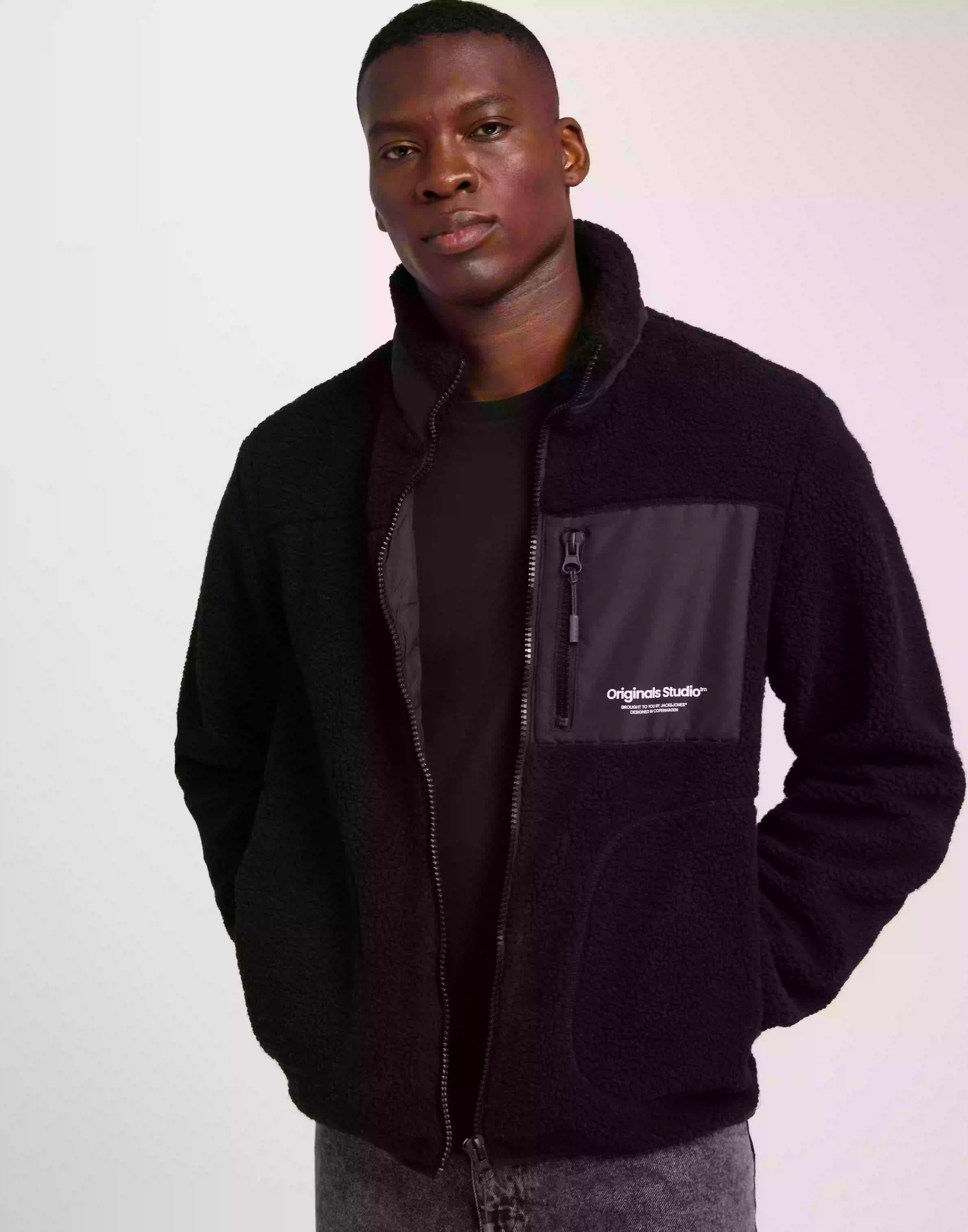Jack & Jones Jorvesterbro Teddy Jacket Noos Fleecejackor Black