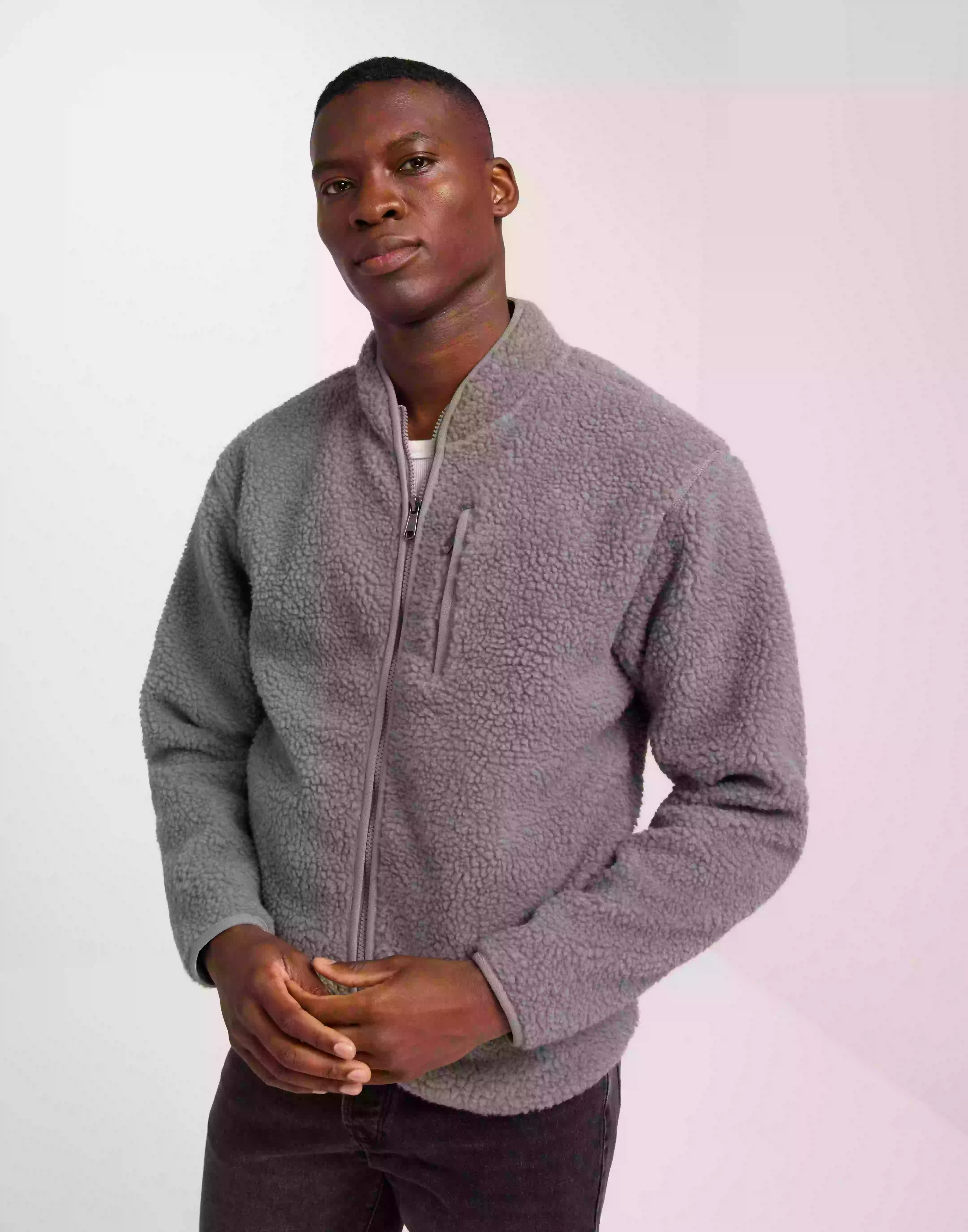 Jack & Jones Jprblucloud Jacket Fleecetröjor Gray Flannel