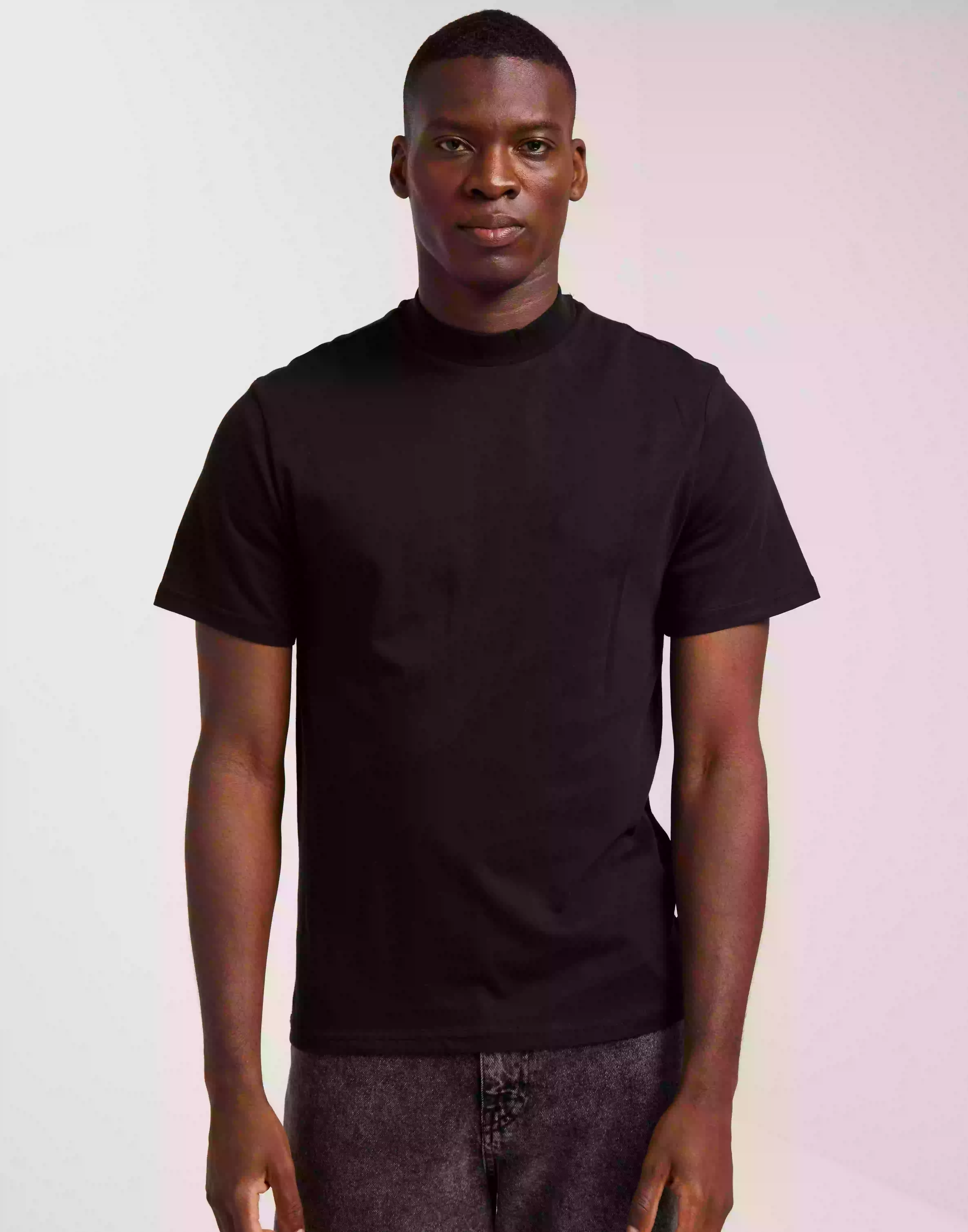 Only & Sons Onsotis Reg Mock Neck Tee T-Shirts & Linnen Black