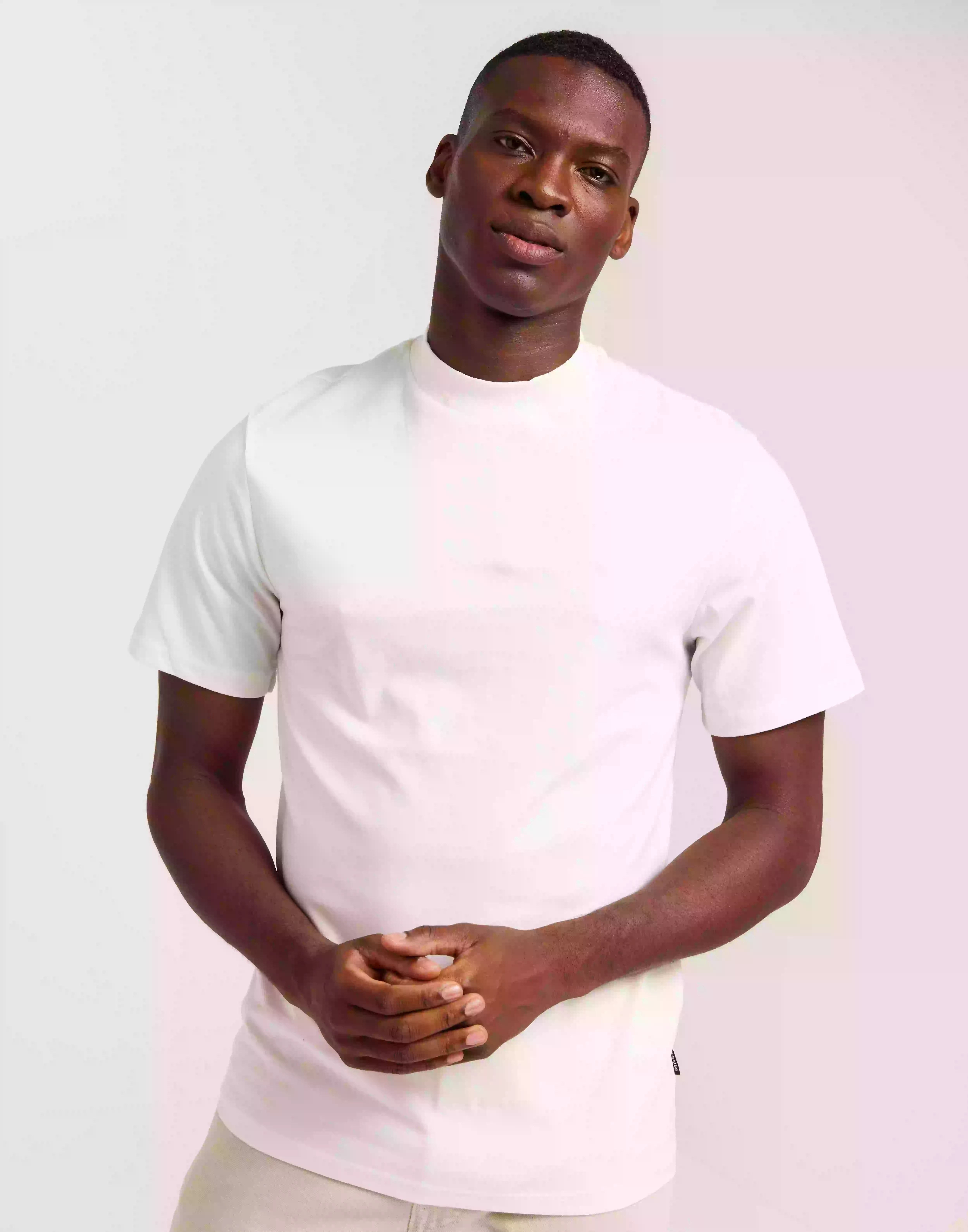 Only & Sons Onsotis Reg Mock Neck Tee T-Shirts & Linnen Cloud Dancer