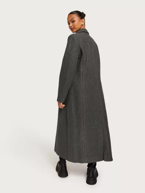 Buy Vero Moda VMVINCEMILAN LONG COAT BOOS CP - Dark Grey Melange