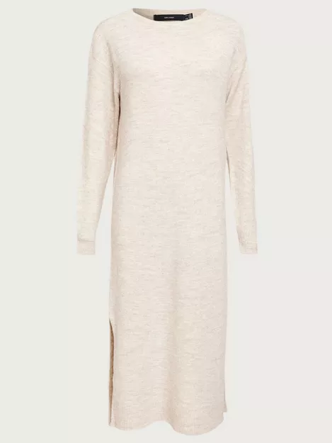 VMLEFILE Buy Melange DRESS BOATNECK LS CALF Moda - Birch W. Vero NOO