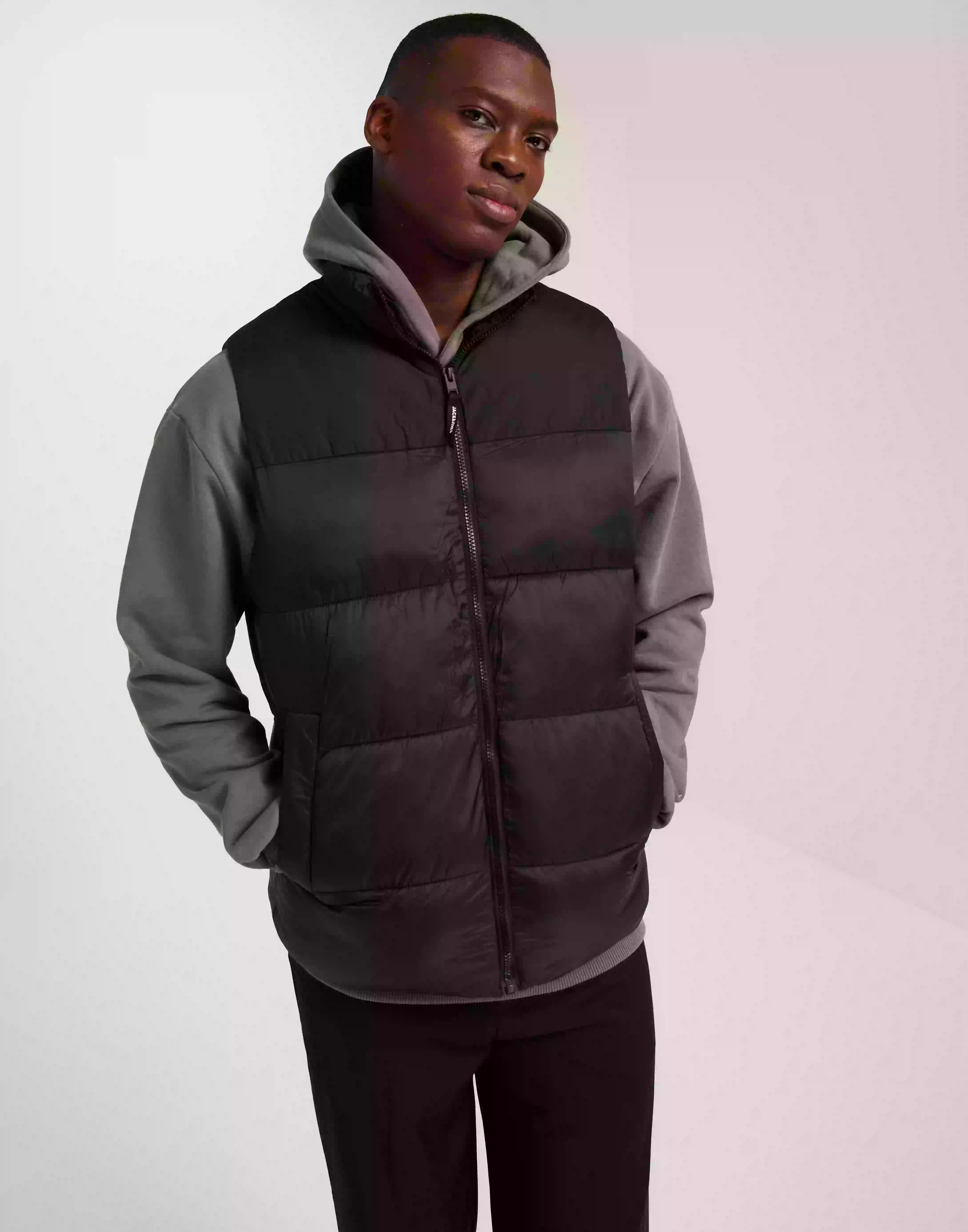 Jack & Jones Jjetoby Bodywarmer Collar Sn Västar Black