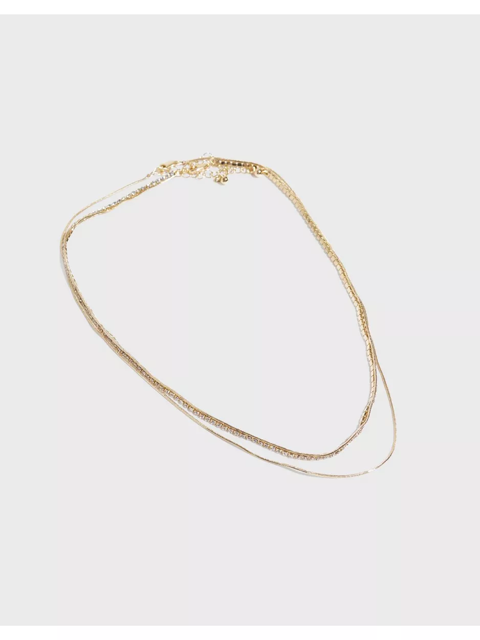 Pieces Fpjessy s Necklace Pack Plated Halsbånd Gold Colour