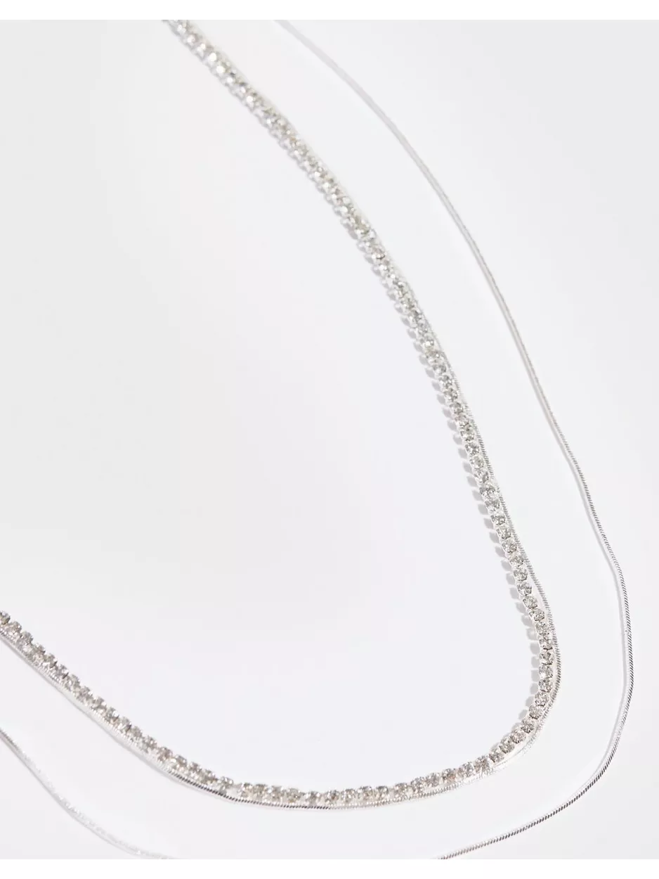 Pieces Fpjessy s Necklace Pack Plated Halsbånd Silver Colour