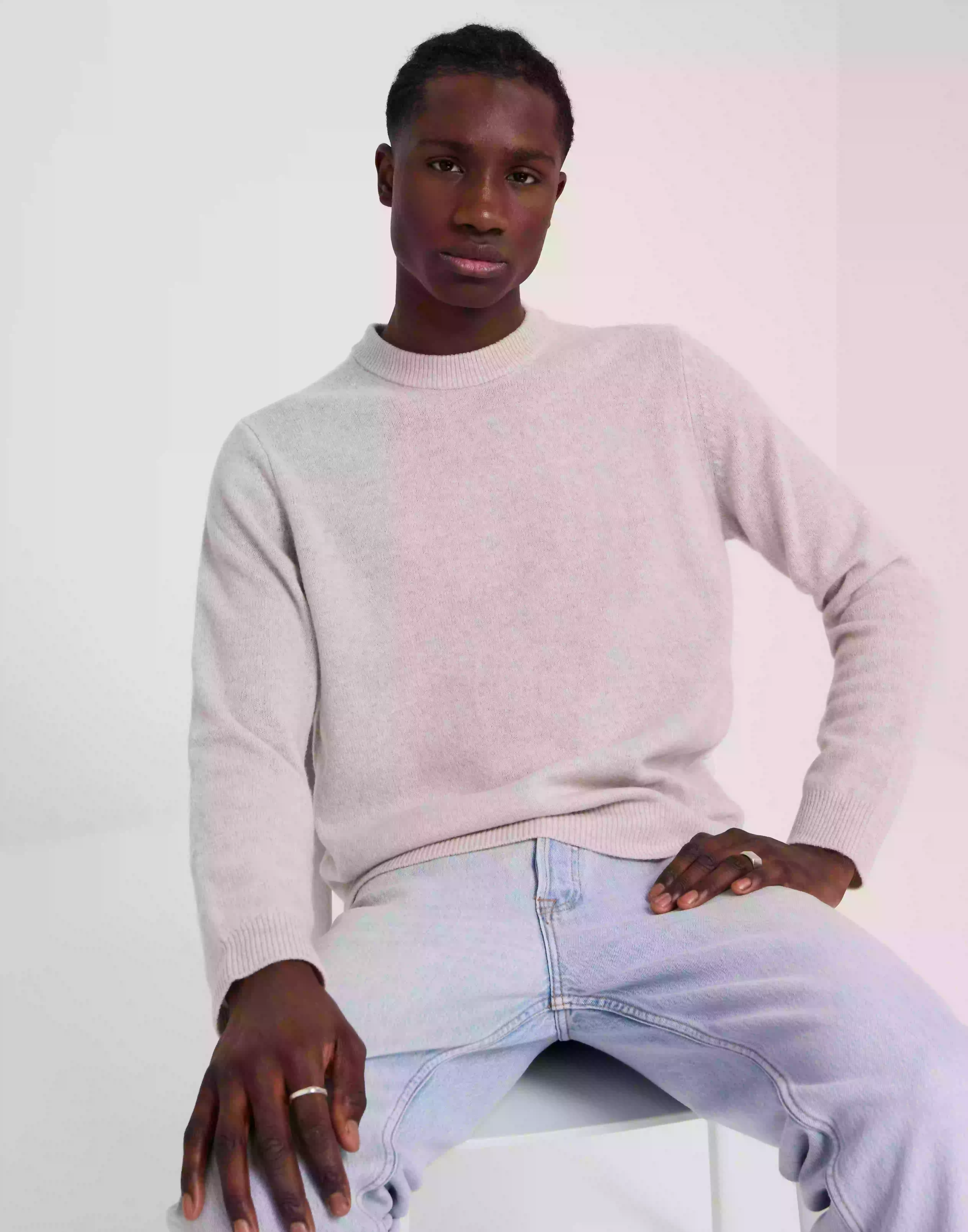 Samsøe Samsøe Isak Knit Sweater 15010 Strikkegensere Silver Lining