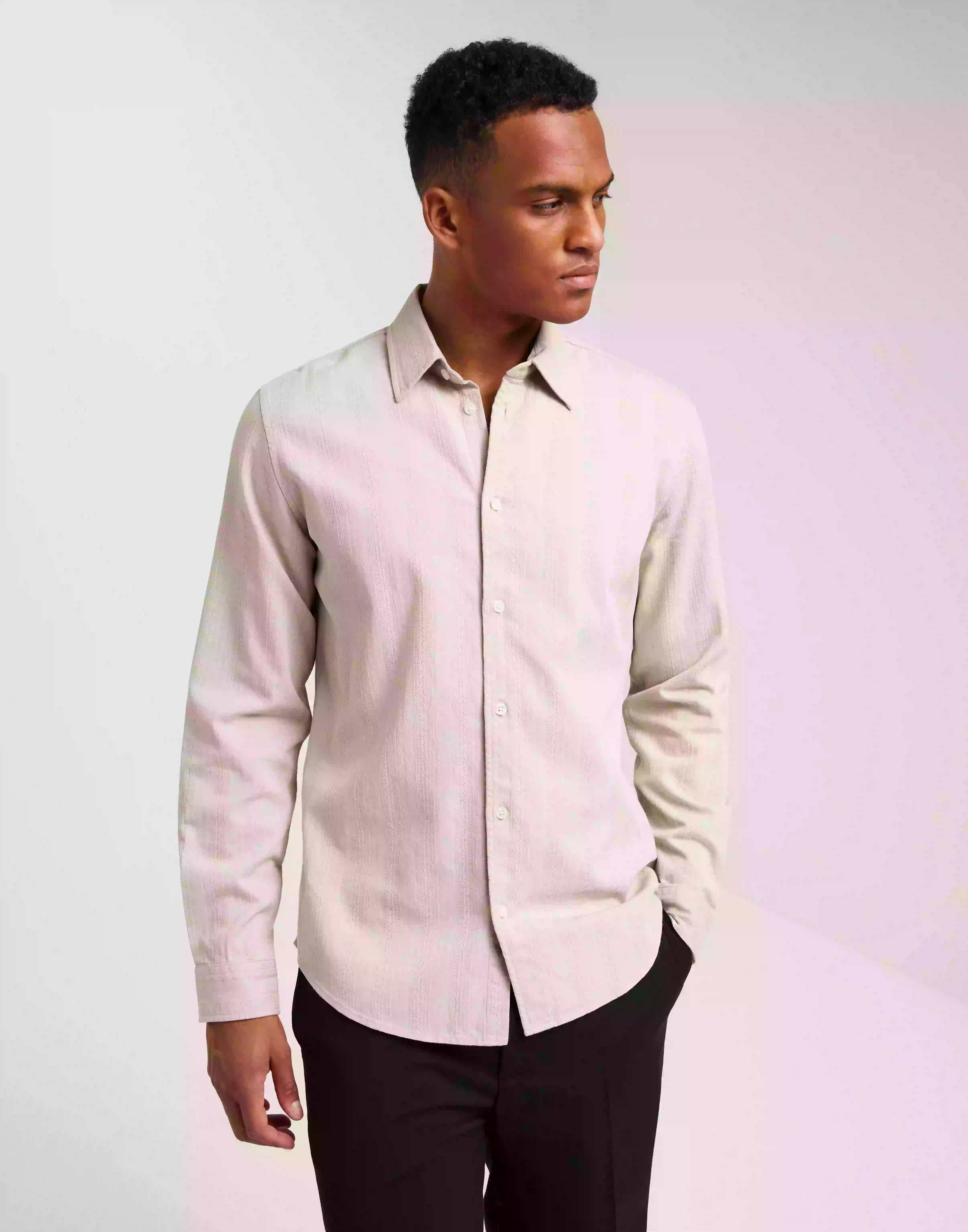 Samsøe Samsøe Liam FX Shirt 14979 Enkeltfargede skjorter Silver Lining