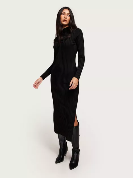 Only HIGHNECK - Buy KNT ONLTRIER MAXI Black DRESS LS