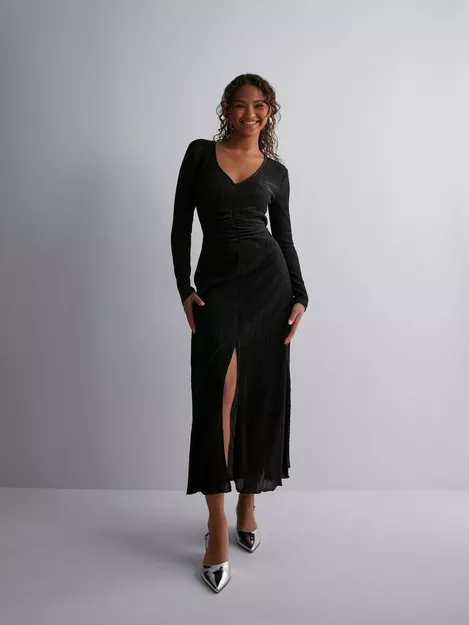 Buy Only L/S DRESS - SHINE ONLACE Black Black JRS Shine V-NECK