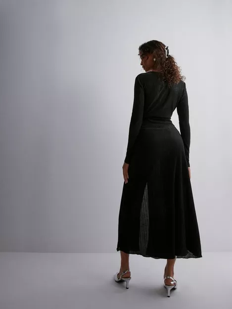 Buy Only Shine V-NECK SHINE Black DRESS - JRS ONLACE L/S Black