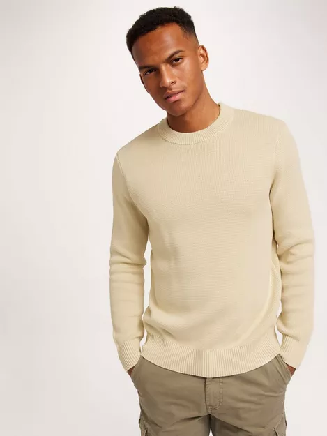Homme - SLHTODD Buy KNIT W LS NECK CREW Fog Selected NLYMAN |