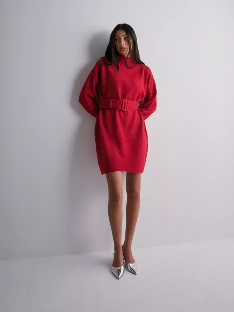 Buy Only ONLBELLA LS BELT Red KNT DRESS EX - Chinese