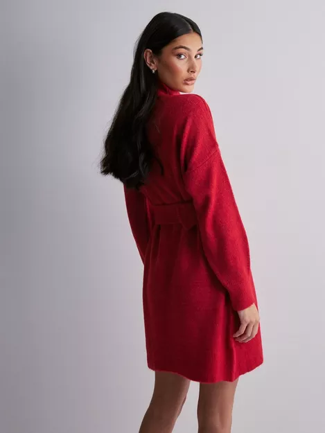 Buy Only ONLBELLA LS - KNT Chinese Red EX BELT DRESS