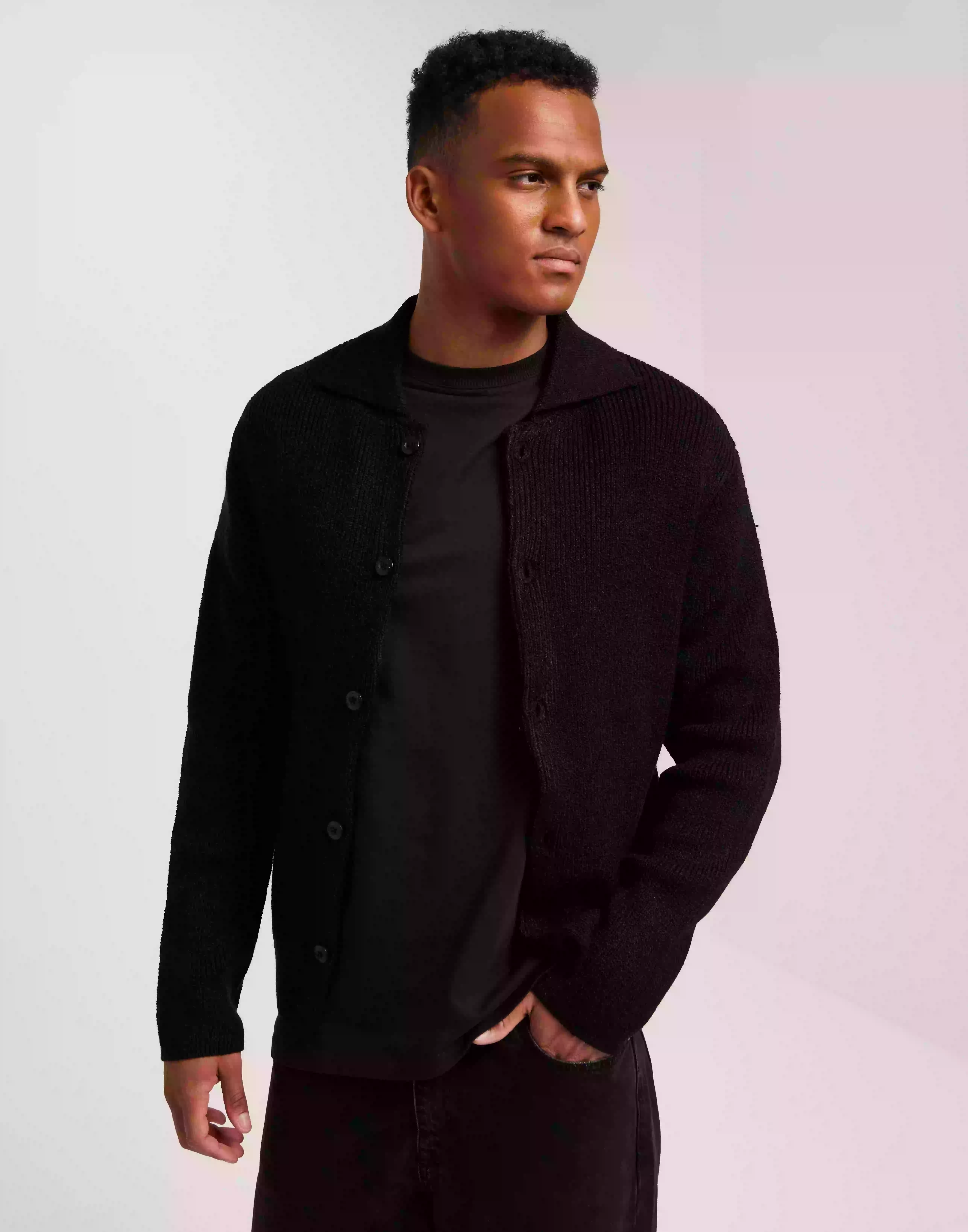Only & Sons Onstoke Reg 7 Btn Card Knit Cardigans og Kaftan Black
