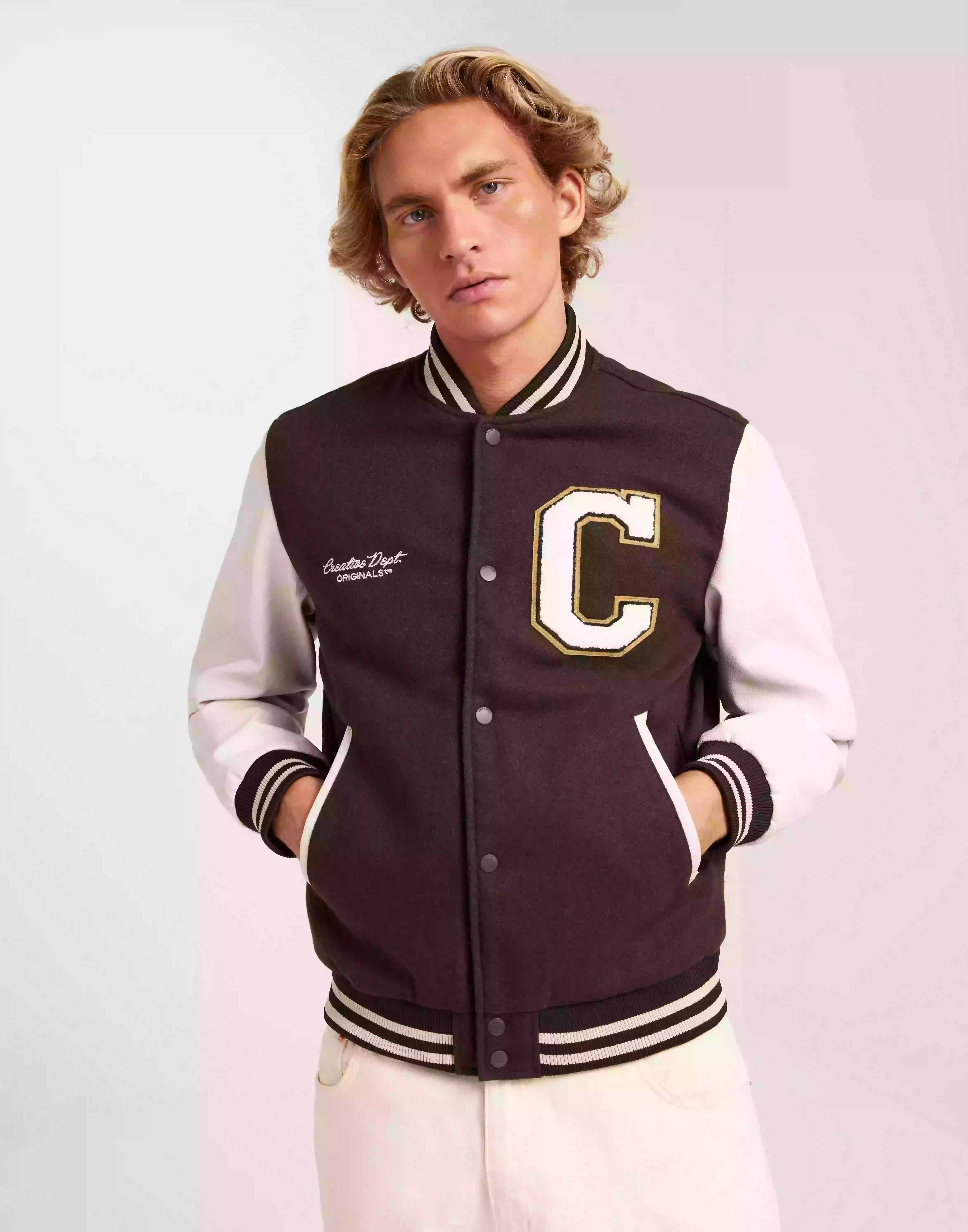 Jack & Jones Jorcollege Wool Blend Bomber Noos Collegejackor Chocolate Brown
