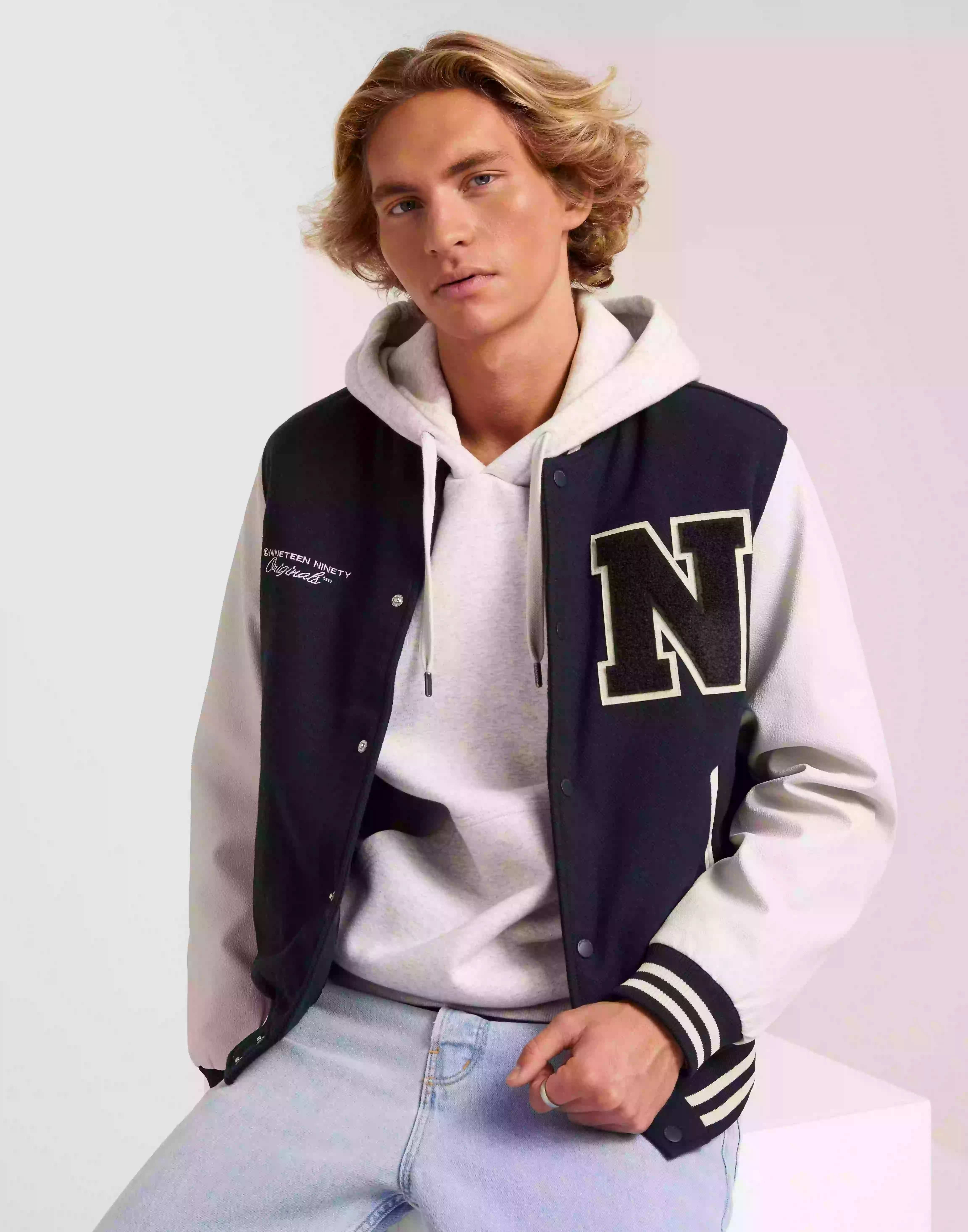 Jack & Jones Jorcollege Wool Blend Bomber Noos Collegejackor Total Eclipse