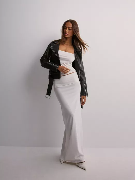 Buy Nelly Low Waist Folded Maxi Skirt - White | Nelly.com