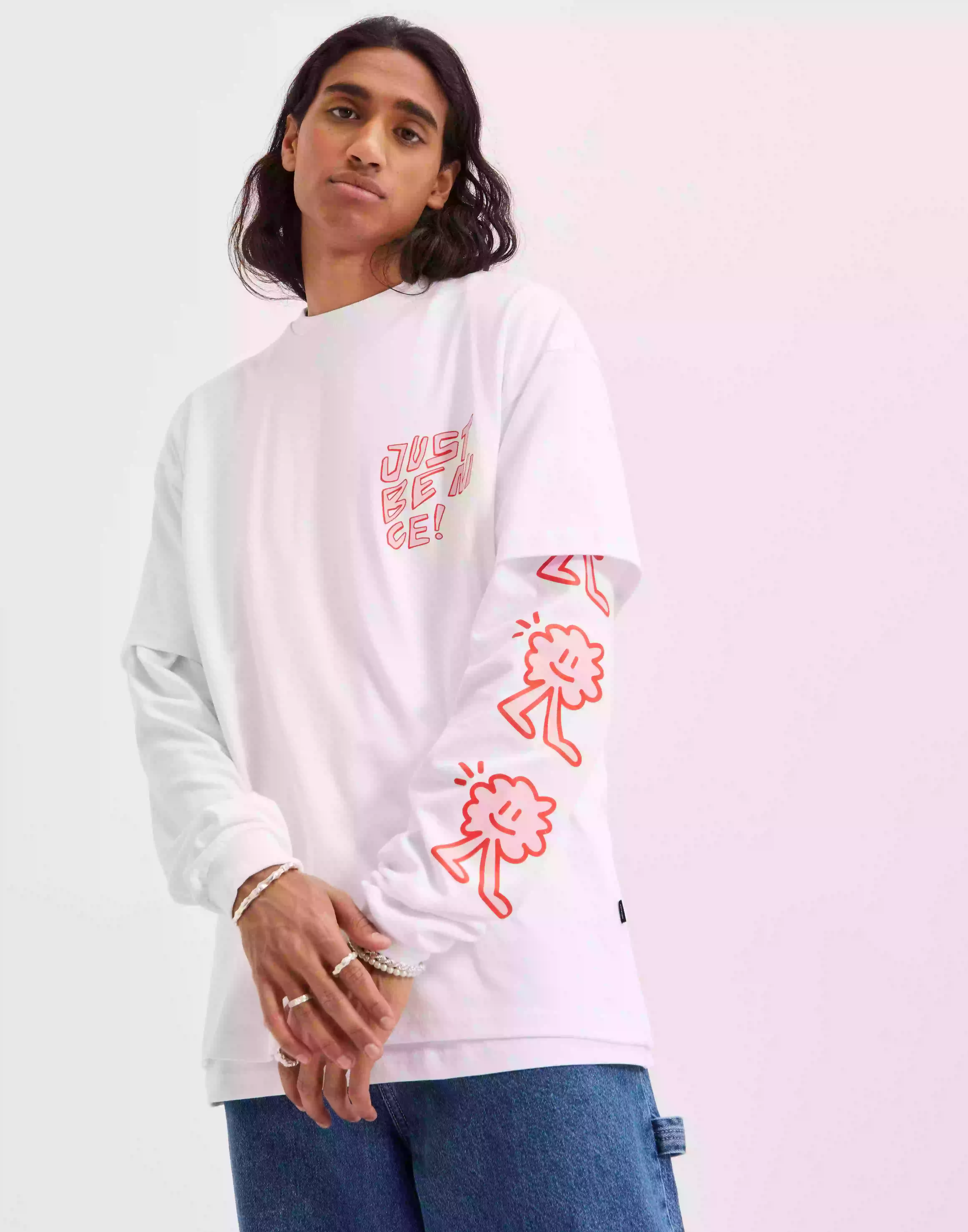 Dr Denim Trooper Tee T-shirts med tryck White Nice Square
