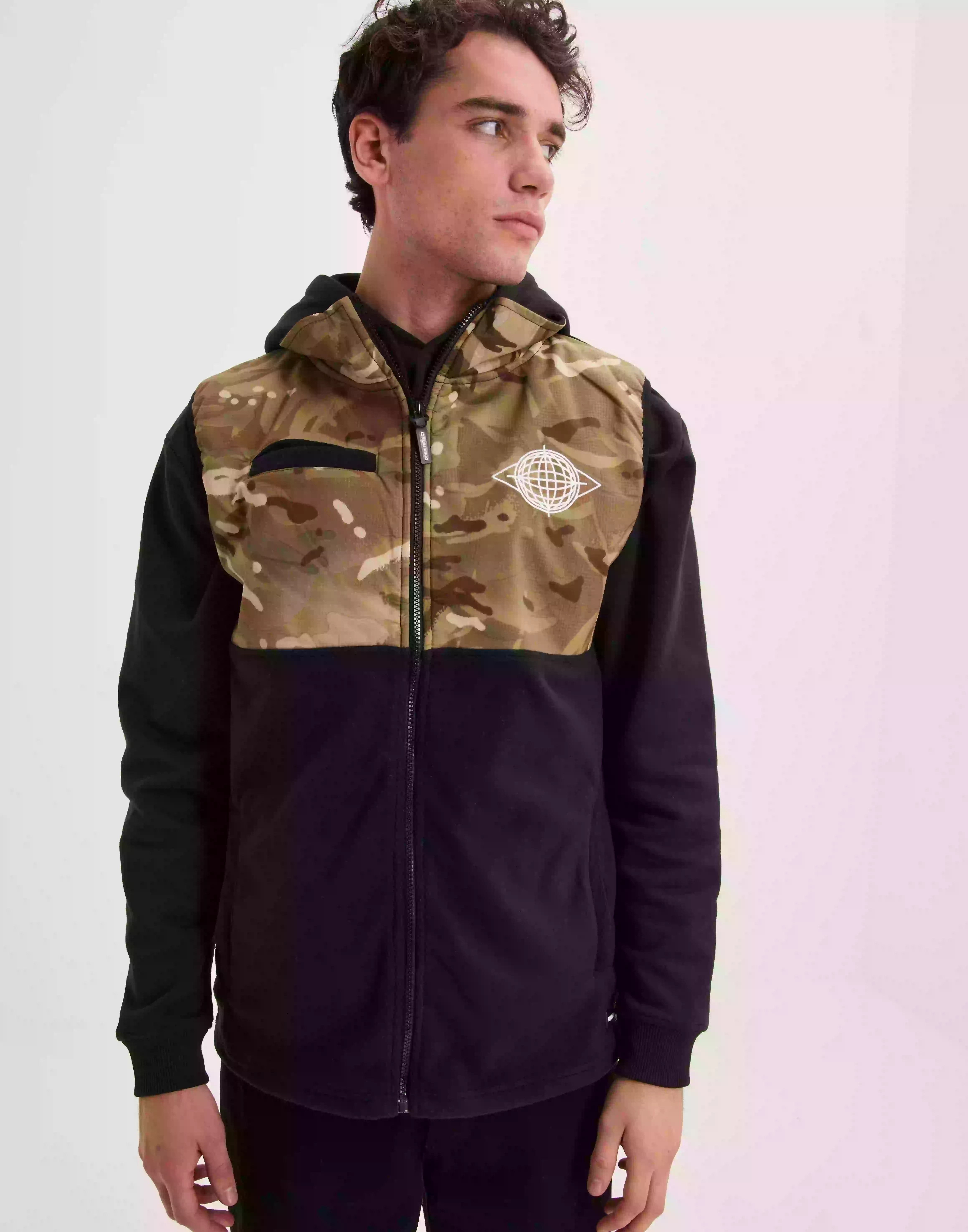Denim Project Dpfleece Zip Vest Västar Black