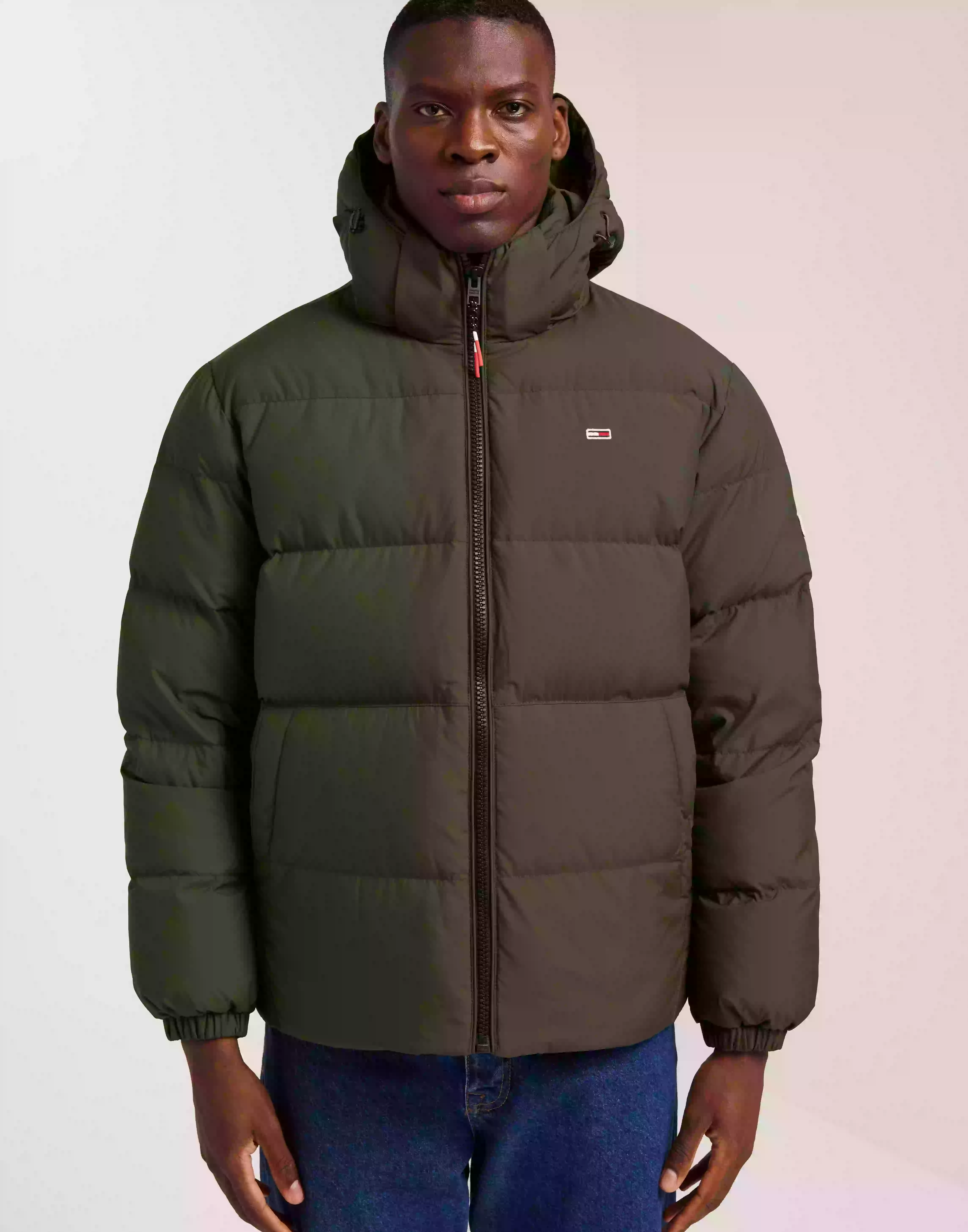 Tommy Jeans Tjm Essential Down Jacket Dunjackor Drab Olive Green