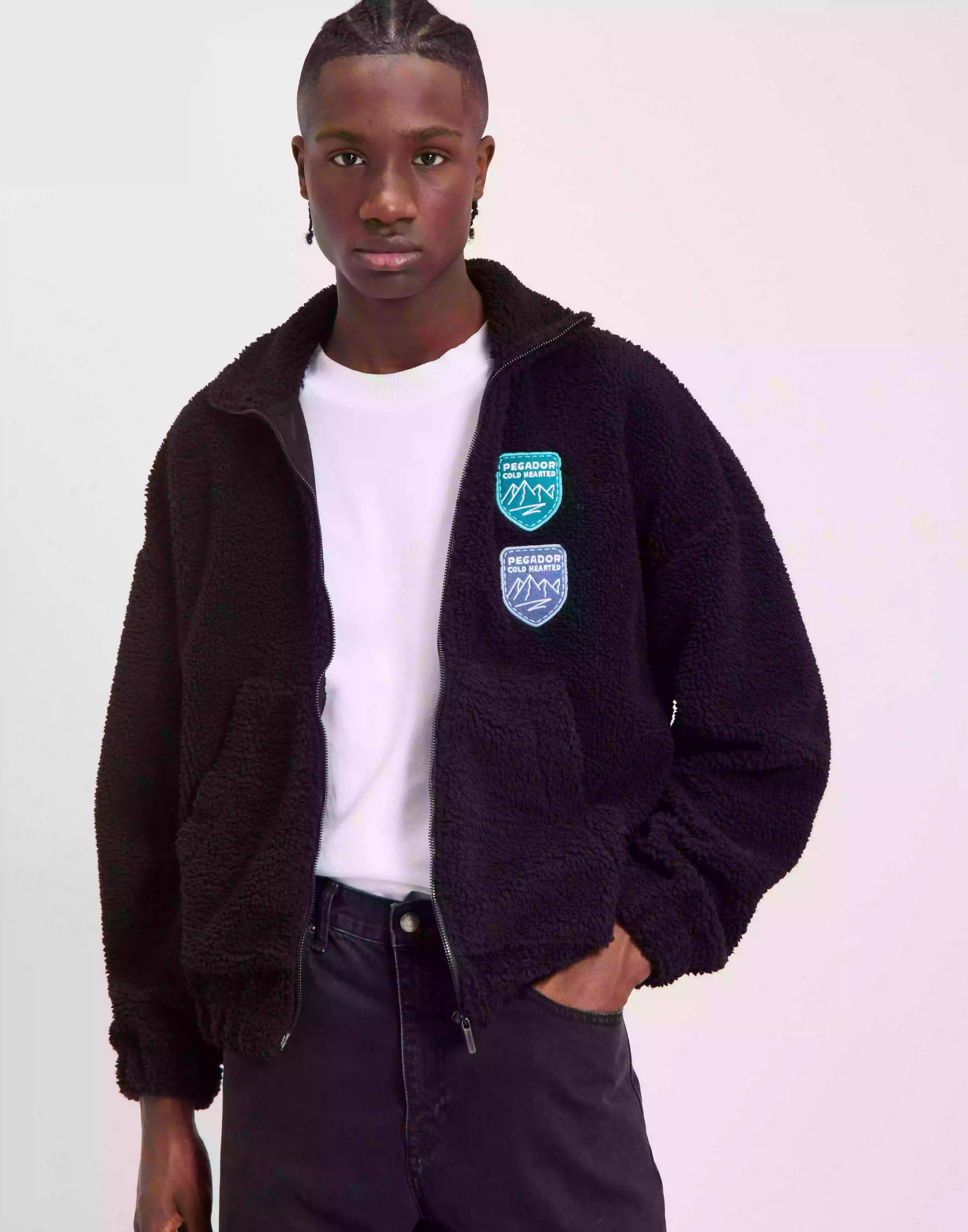 Pegador Cobden Teddy Jacket Fleecejackor Black
