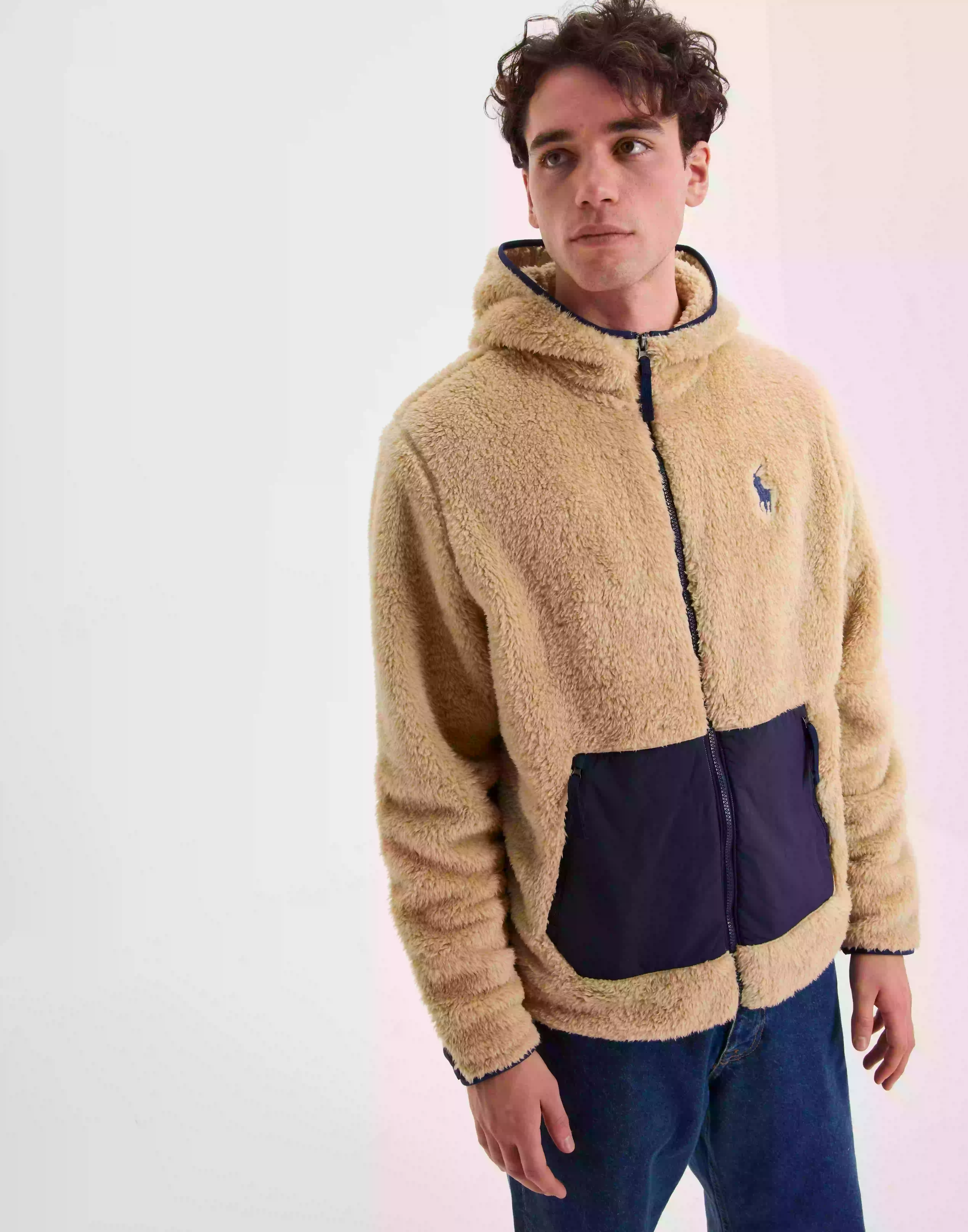 Polo Ralph Lauren Long Sleeve-Full Zip Hoodies Sand Dune/Newport Navy