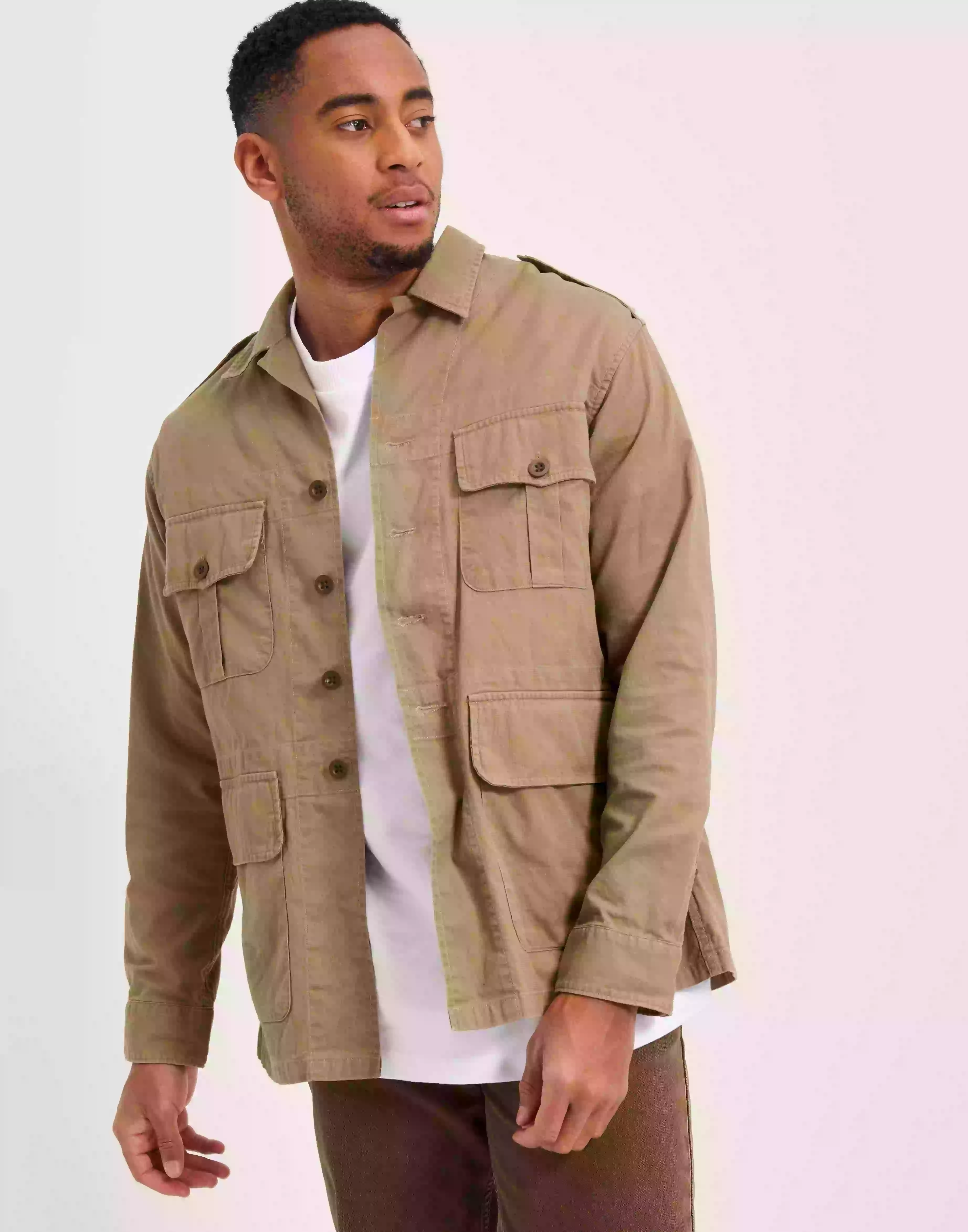 Polo Ralph Lauren Long Sleeve-Sport Shirt Overshirts Khaki