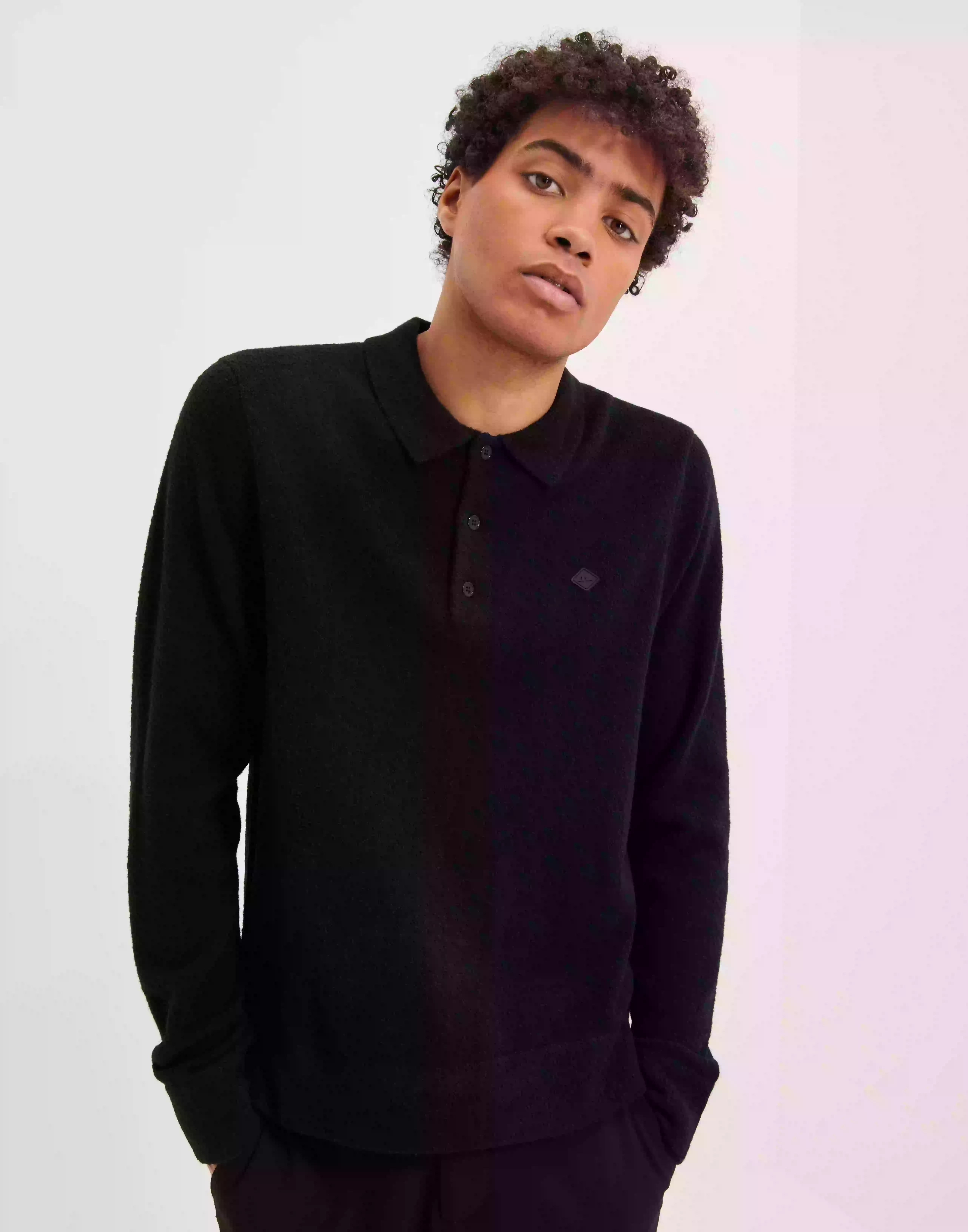 J Lindeberg Yann Merino Logo Polo Shirt Långärmad piké Black