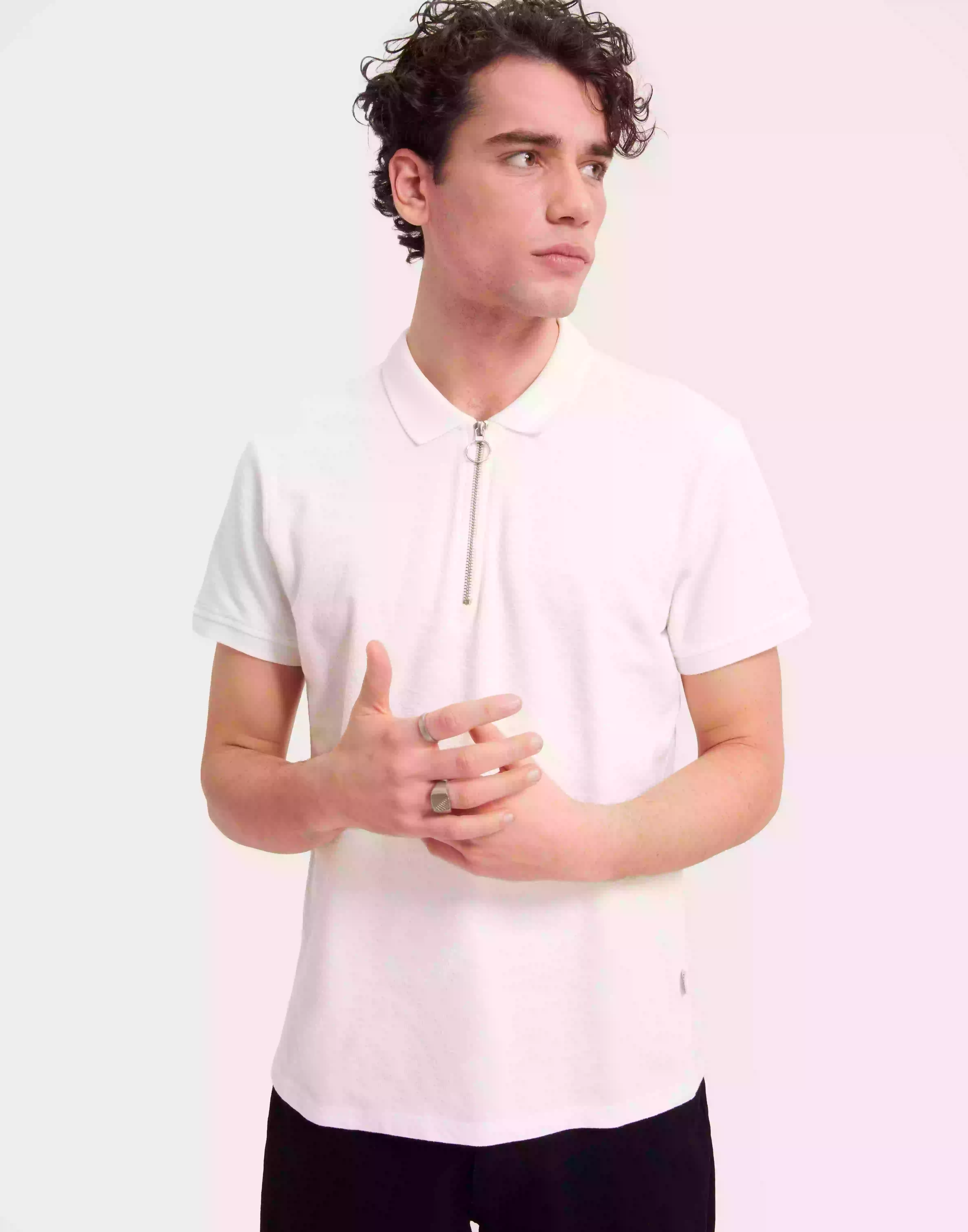 Casual Friday CFTrond 0063 structured polo Kortärmad piké Ecru