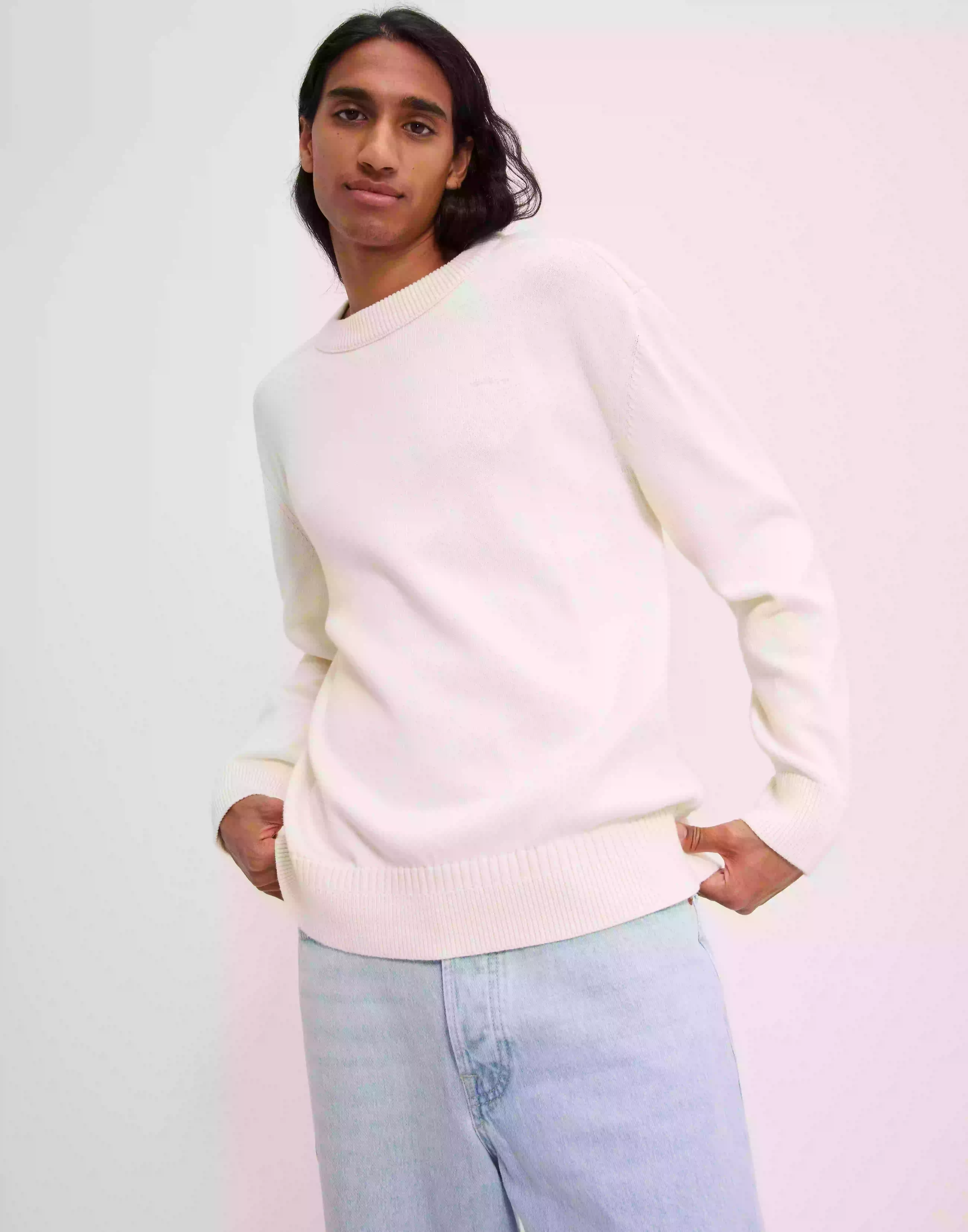 Gant D2. Sailor C-Neck Stickade tröjor Cream