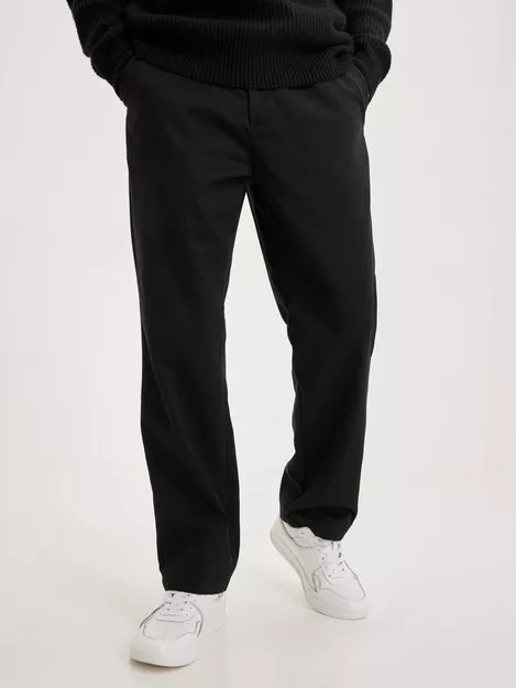 ASOS DESIGN wide leg smart trousers in black