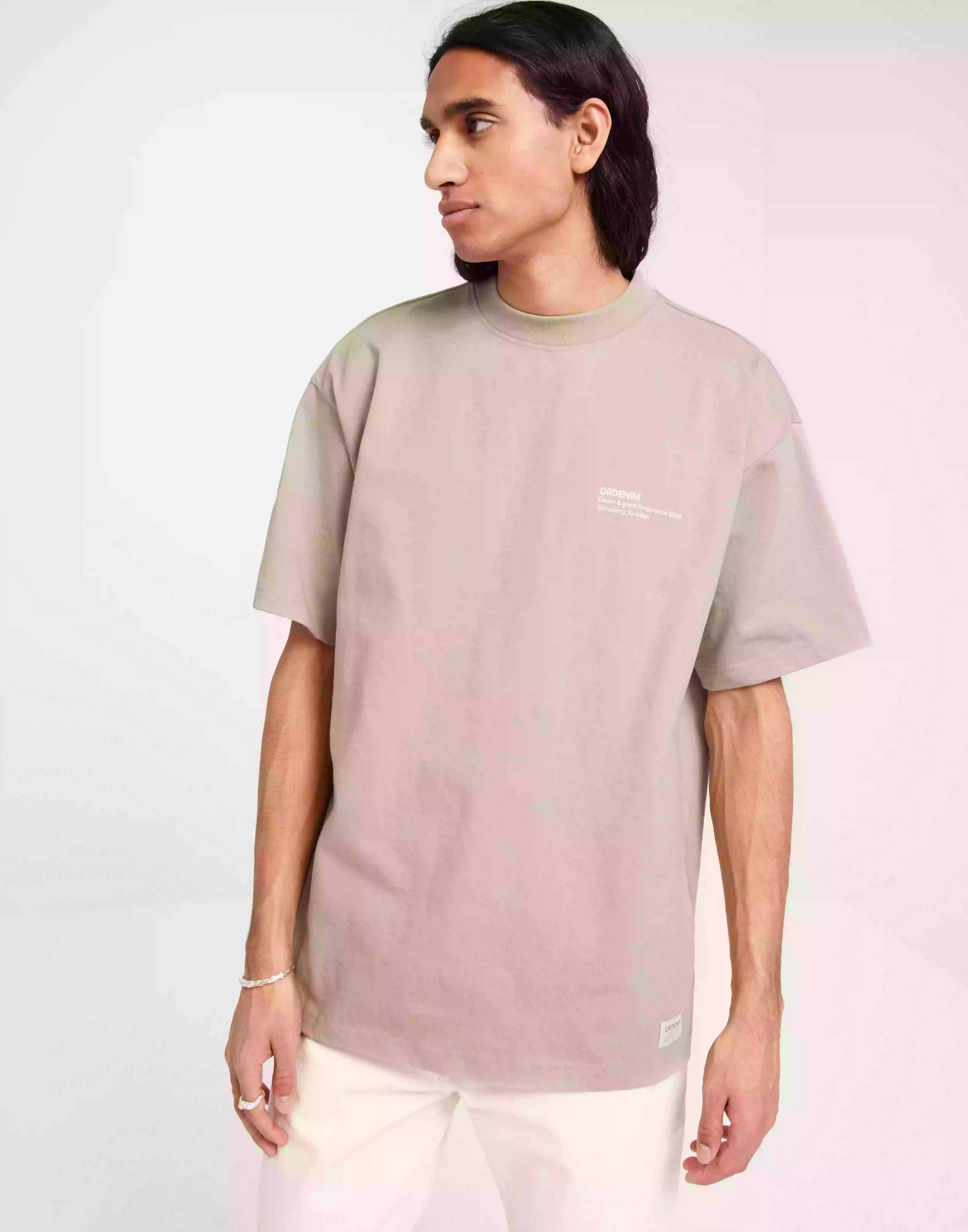 Dr Denim Miller Tee Kortärmade t-shirts Pale Taupe Wordmark