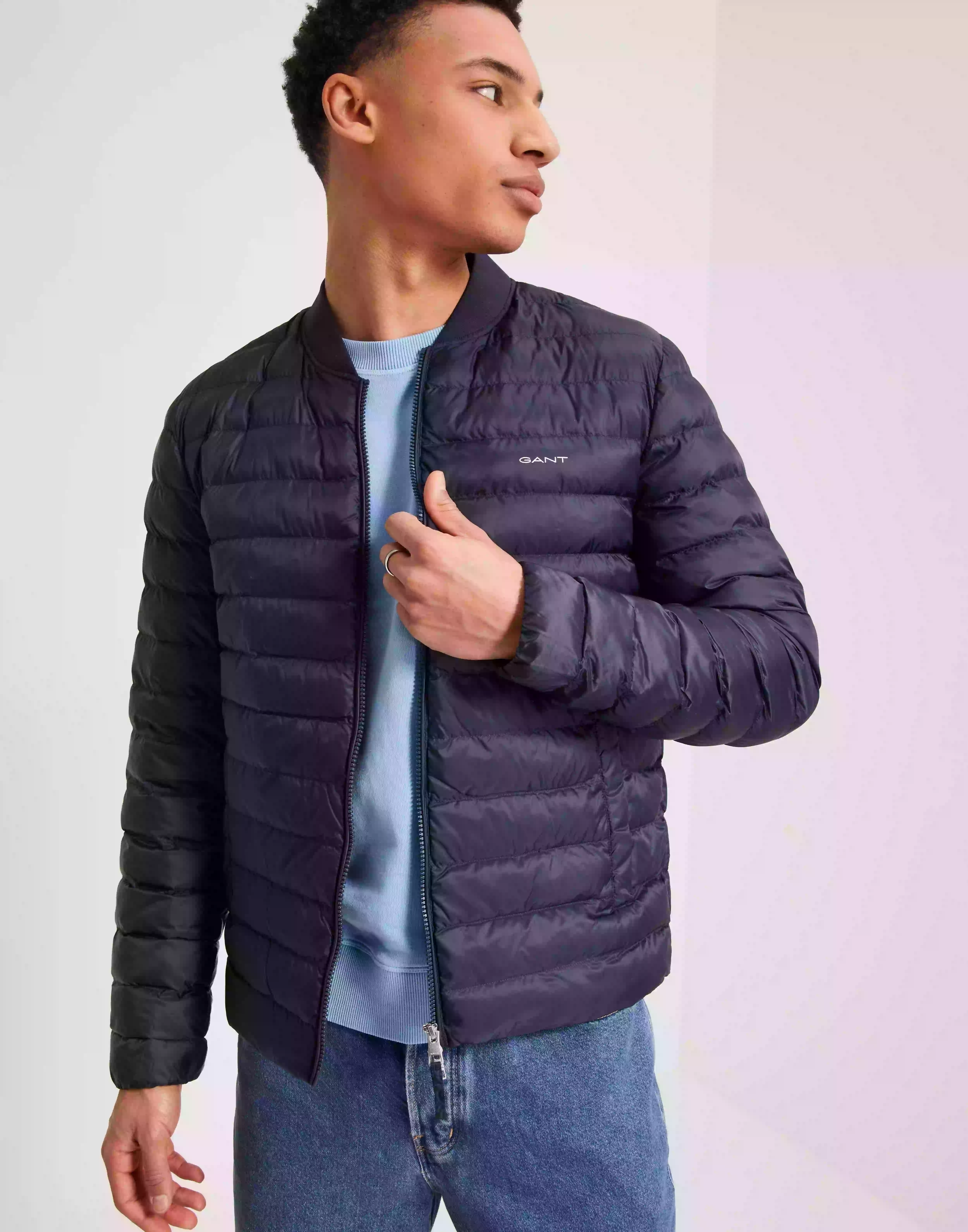 Gant Light Padded Bomber Jacket Vårjackor & Höstjackor Evening Blue