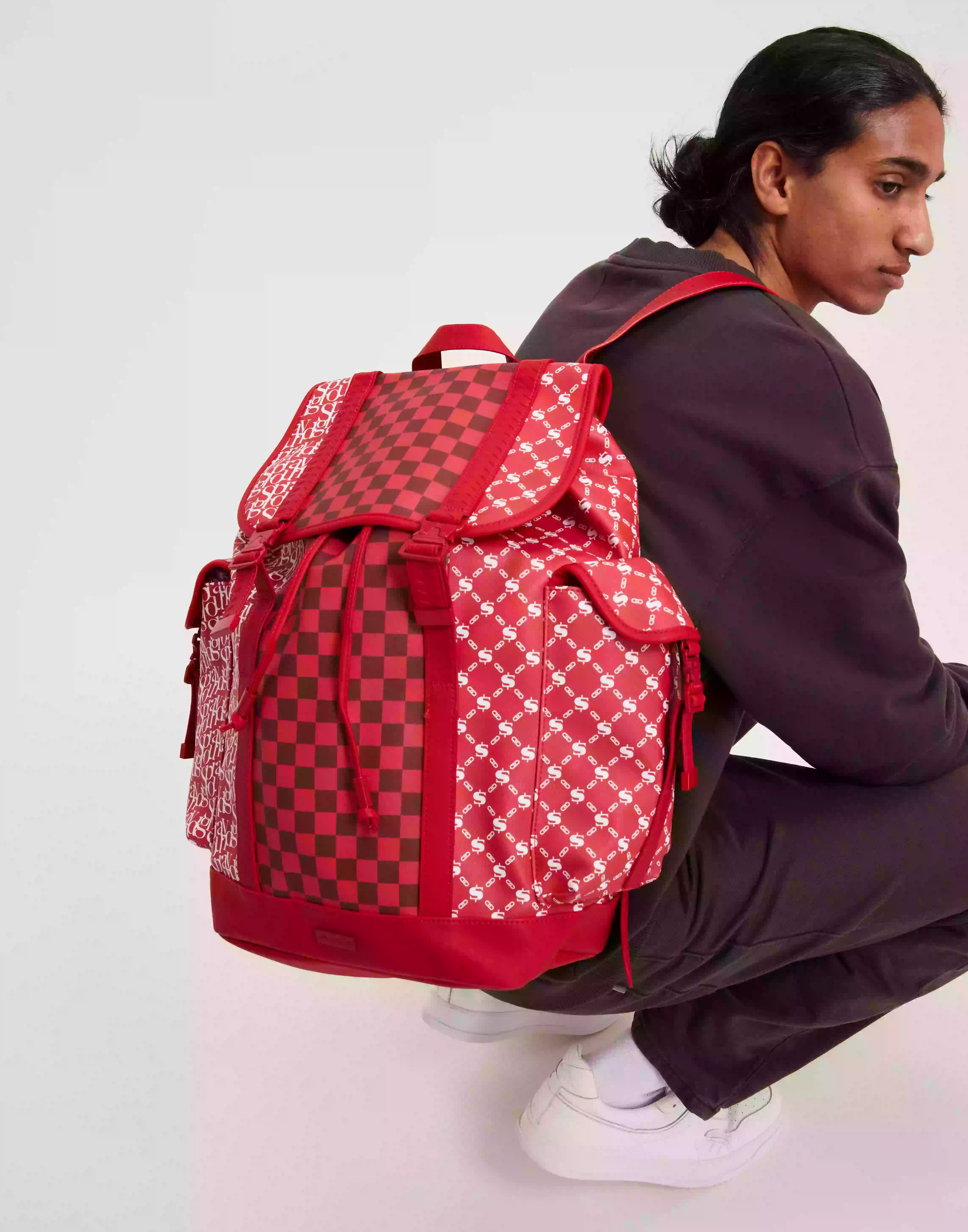 Sprayground Tri Split Red Monte Carlo Backpack Rygsække Red