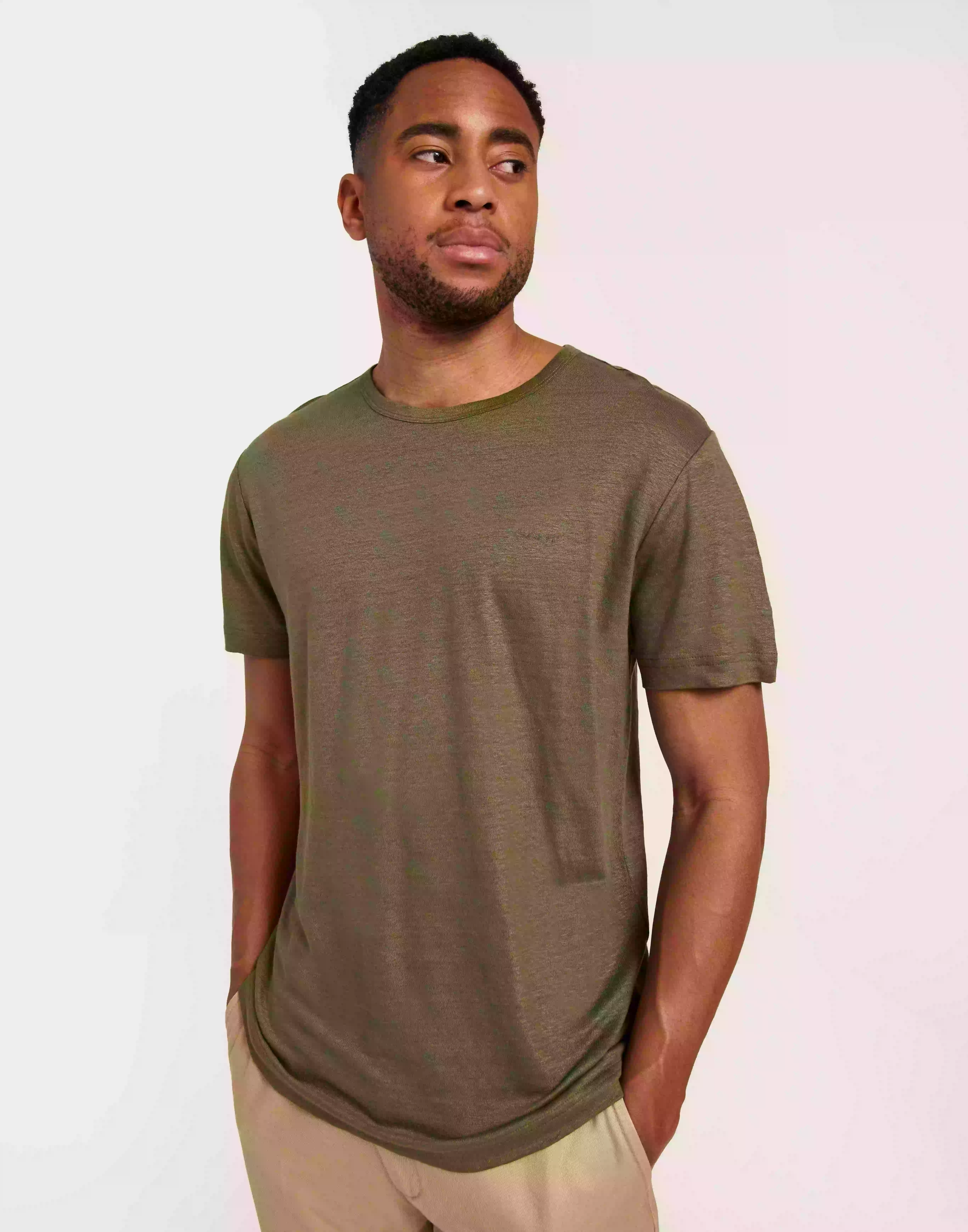 Gant Linen Regular T-Shirt T-Shirts & Linnen Juniper Green